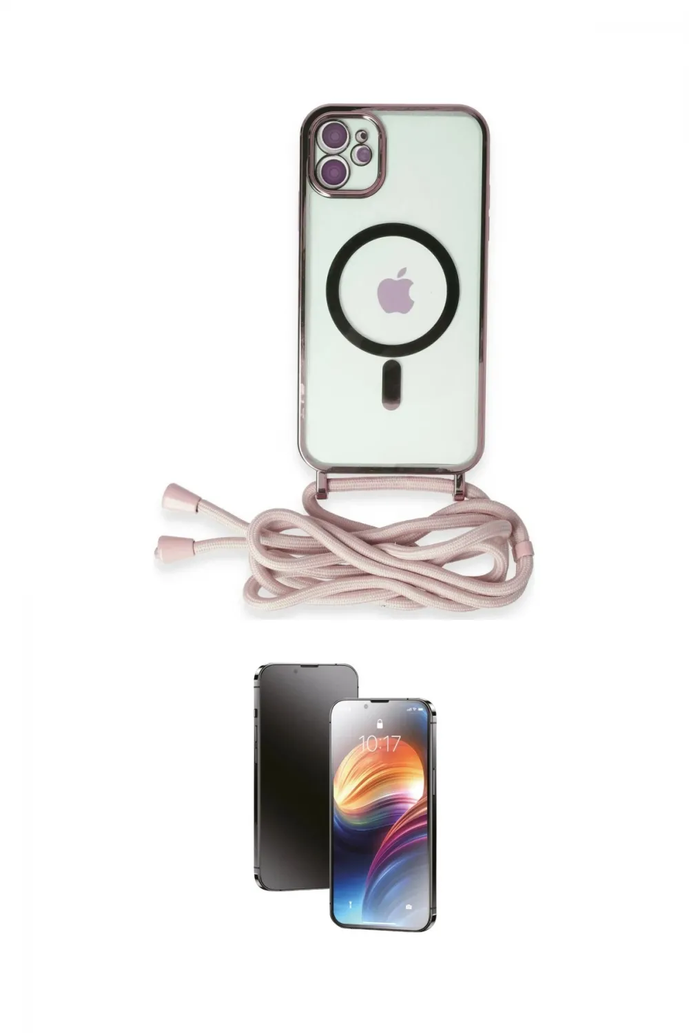 ieg™ iPhone 11 Kılıf Eksen Özel Seri - Siyah 3D Antistatik Mat Seramik Nano Ekran Koruyucu