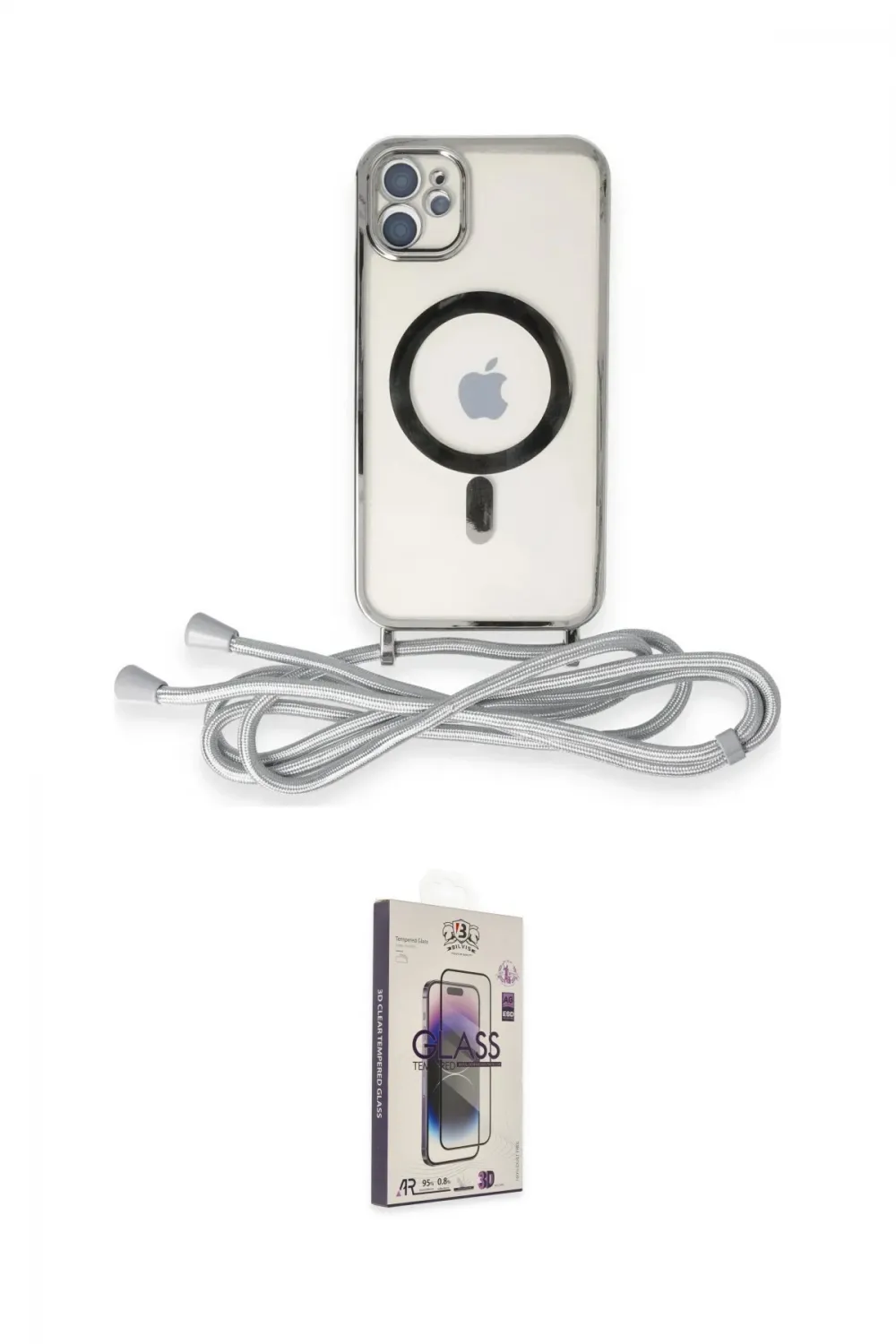 ieg™ iPhone 11 Kılıf Eksen Özel Seri - Siyah Bilvis 3D Cam Ekran Koruyucu