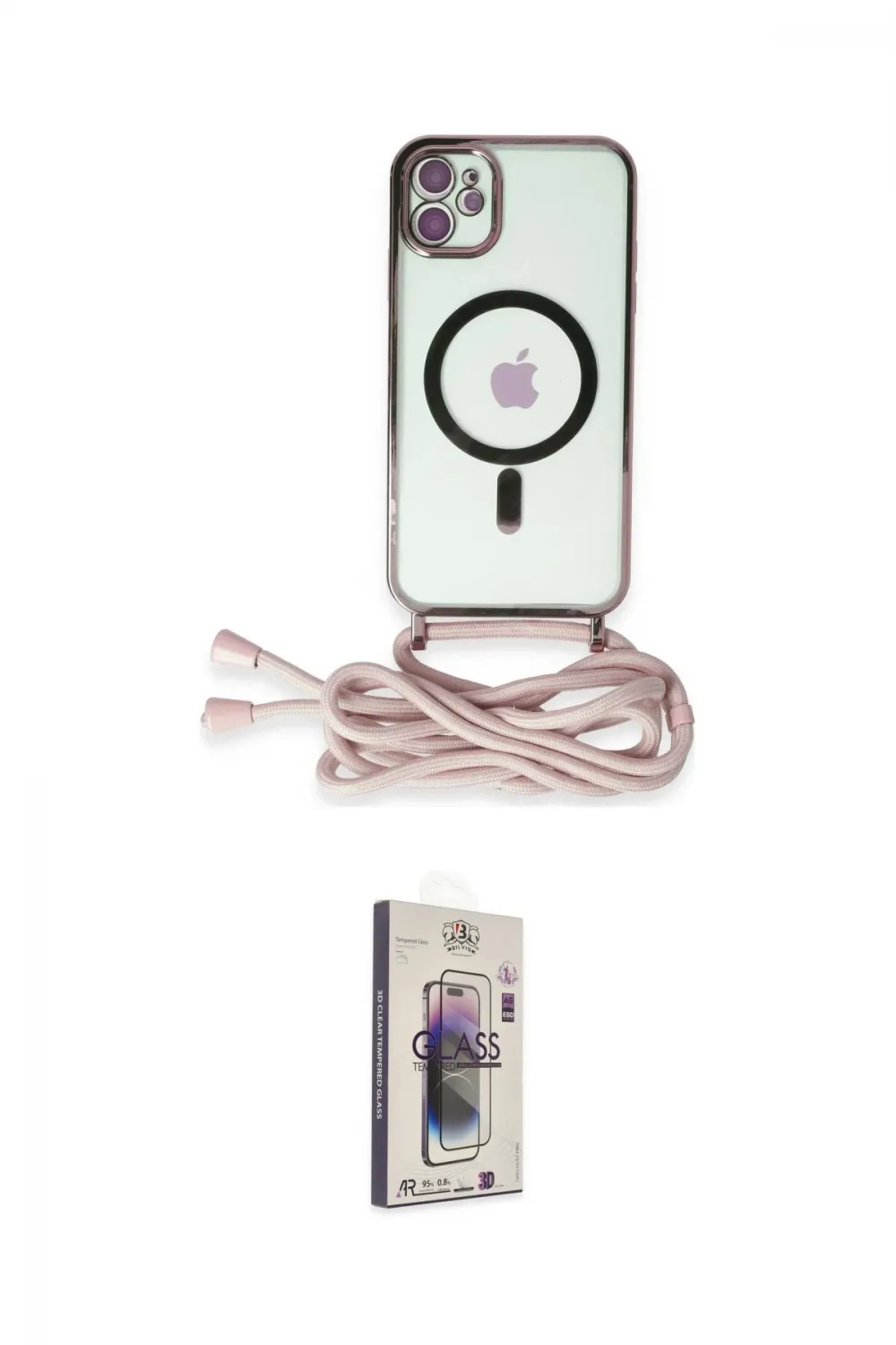 ieg™ iPhone 11 Kılıf Eksen Özel Seri - Siyah Bilvis 3D Cam Ekran Koruyucu