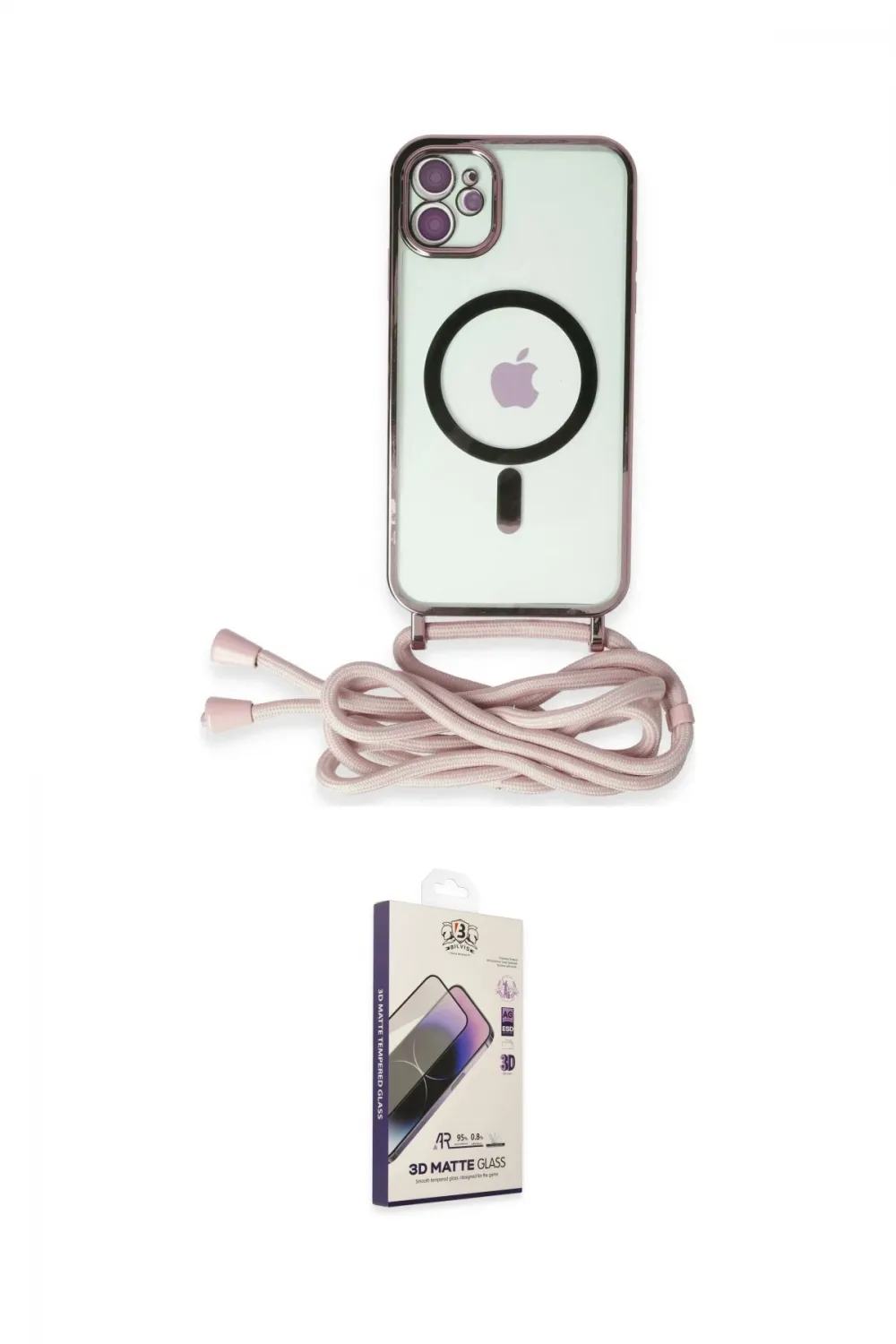 ieg™ iPhone 11 Kılıf Eksen Özel Seri - Siyah Bilvis 3D Mat Cam Ekran Koruyucu