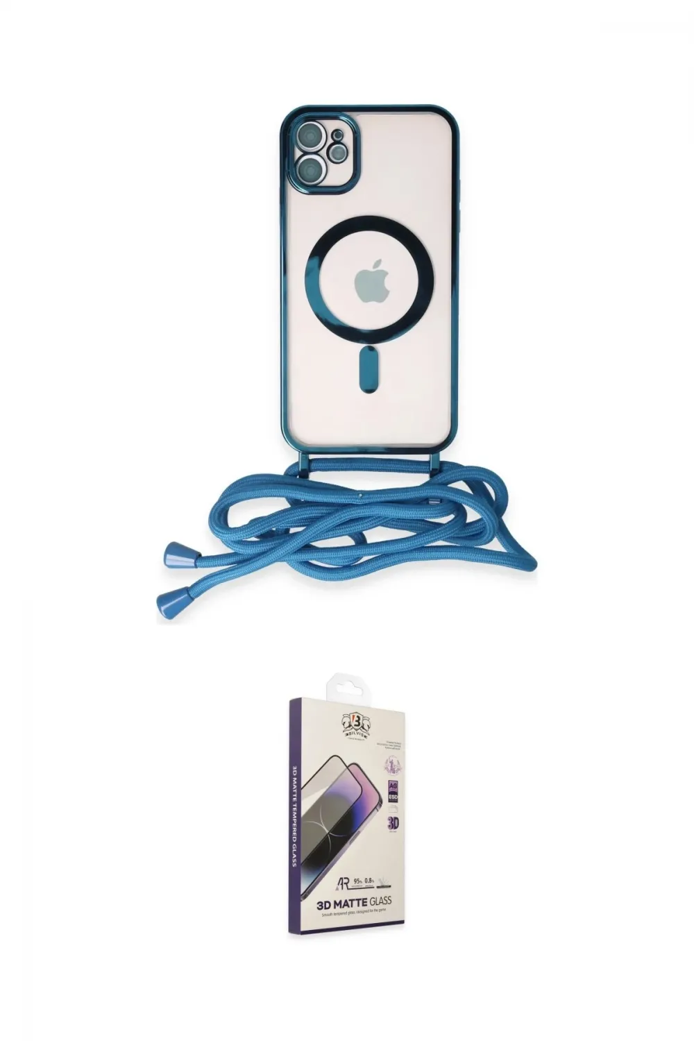 ieg™ iPhone 11 Kılıf Eksen Özel Seri - Siyah Bilvis 3D Mat Cam Ekran Koruyucu