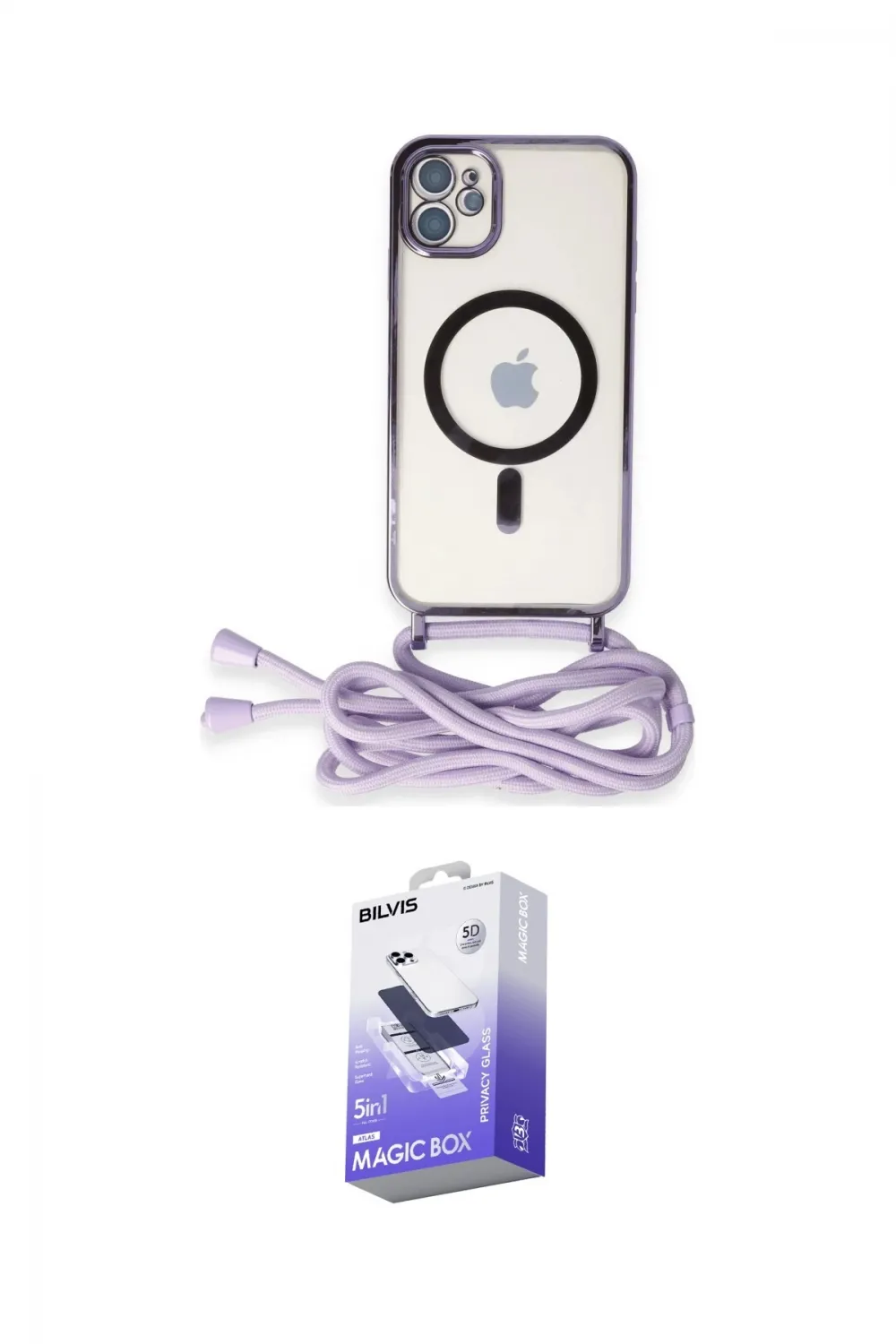 ieg™ iPhone 11 Kılıf Eksen Özel Seri - Siyah Bilvis 5in1 5D Magic Hayalet Cam Ekran Koruyucu