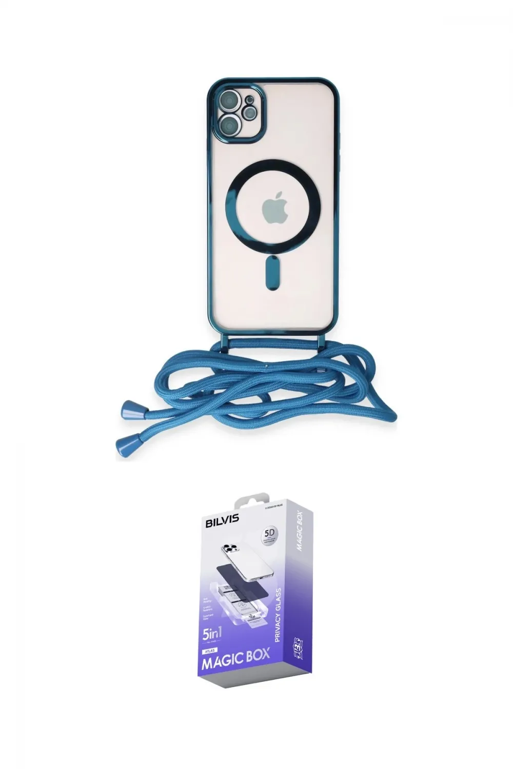 ieg™ iPhone 11 Kılıf Eksen Özel Seri - Siyah Bilvis 5in1 5D Magic Hayalet Cam Ekran Koruyucu