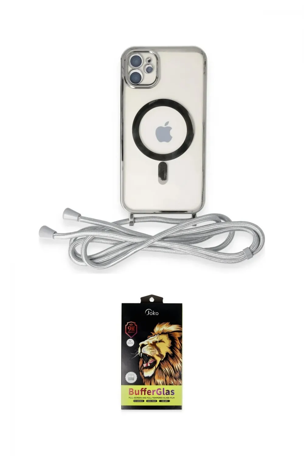 ieg™ iPhone 11 Kılıf Eksen Özel Seri - Siyah Buffer Cam Ekran Koruyucu