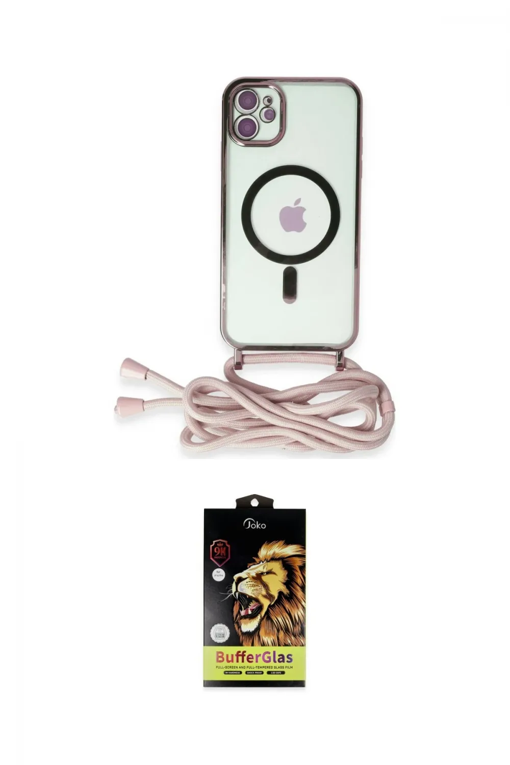 ieg™ iPhone 11 Kılıf Eksen Özel Seri - Siyah Buffer Cam Ekran Koruyucu