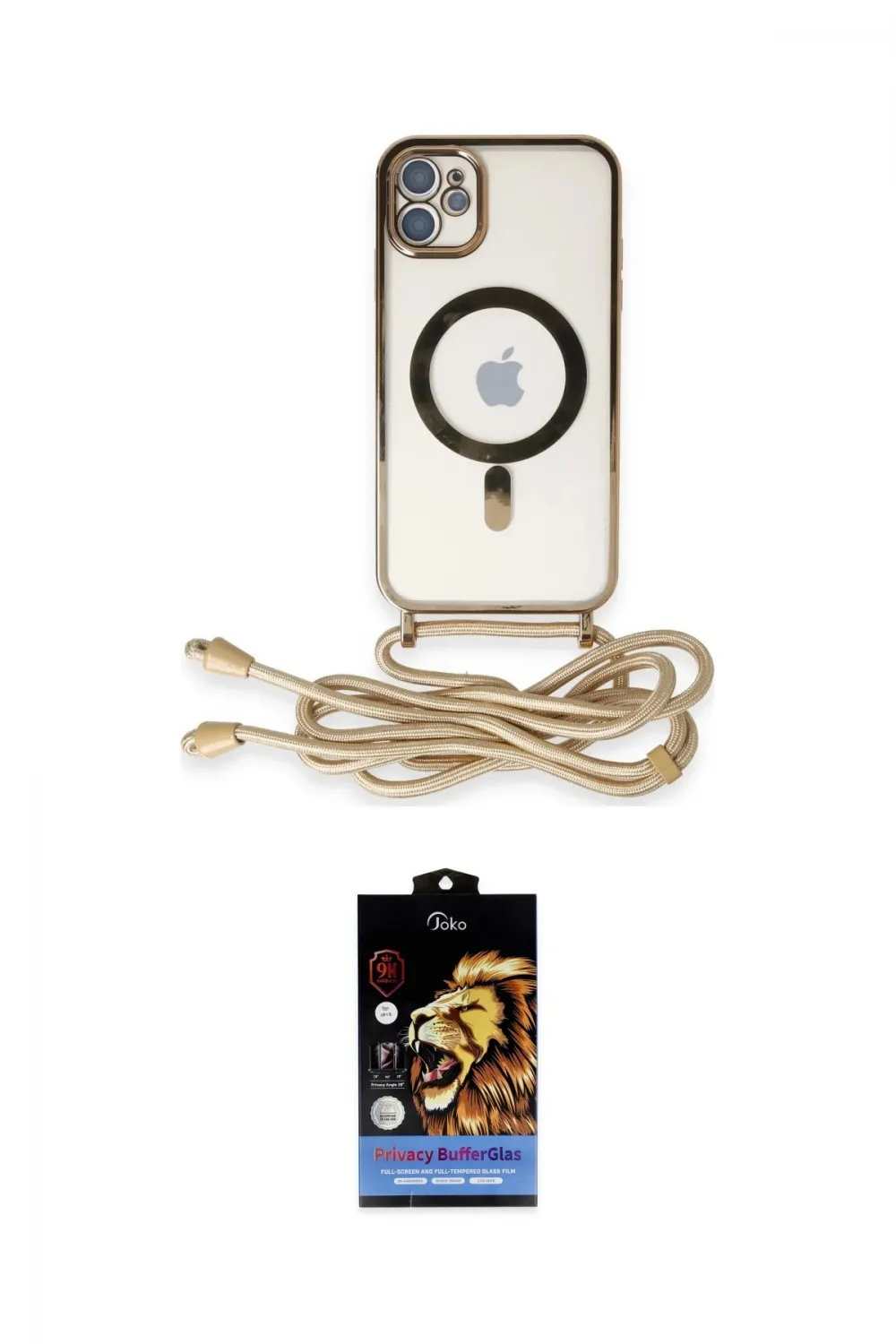 ieg™ iPhone 11 Kılıf Eksen Özel Seri - Siyah Buffer Hayalet Cam Ekran Koruyucu