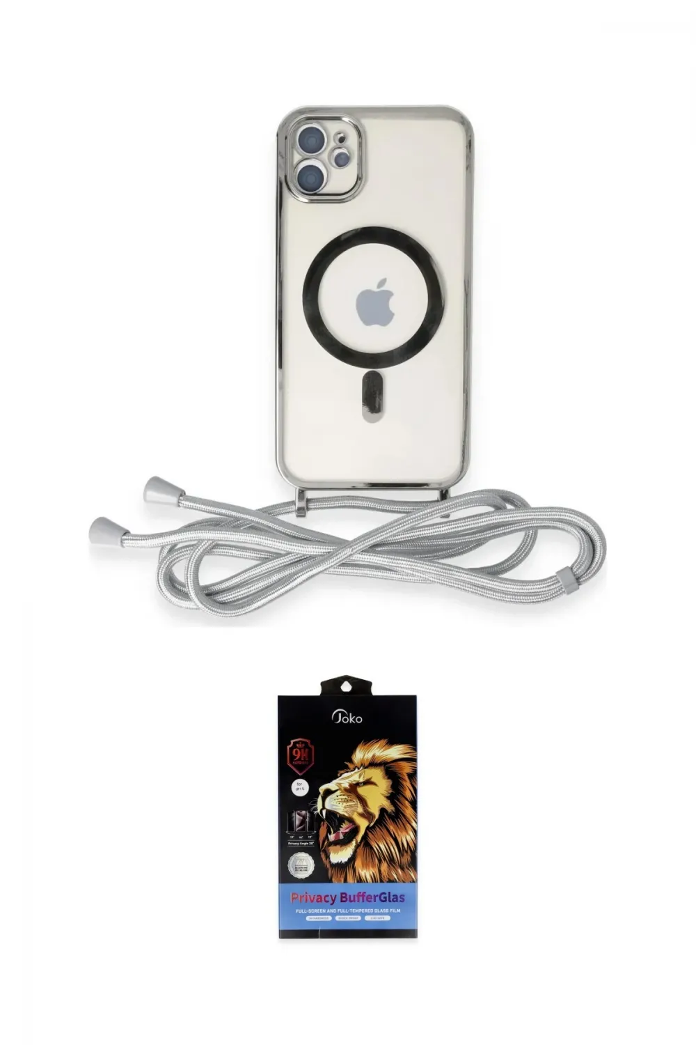 ieg™ iPhone 11 Kılıf Eksen Özel Seri - Siyah Buffer Hayalet Cam Ekran Koruyucu