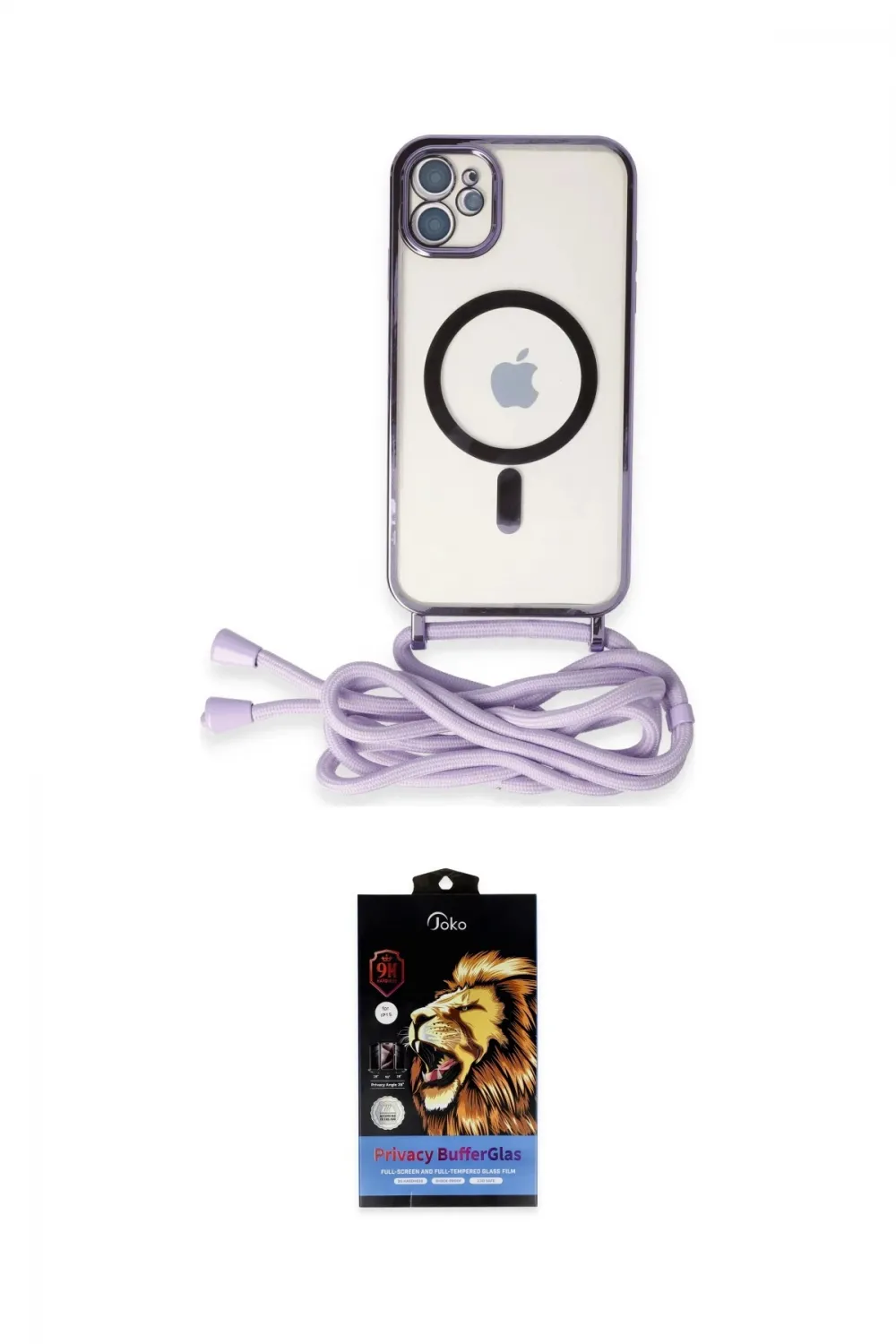ieg™ iPhone 11 Kılıf Eksen Özel Seri - Siyah Buffer Hayalet Cam Ekran Koruyucu