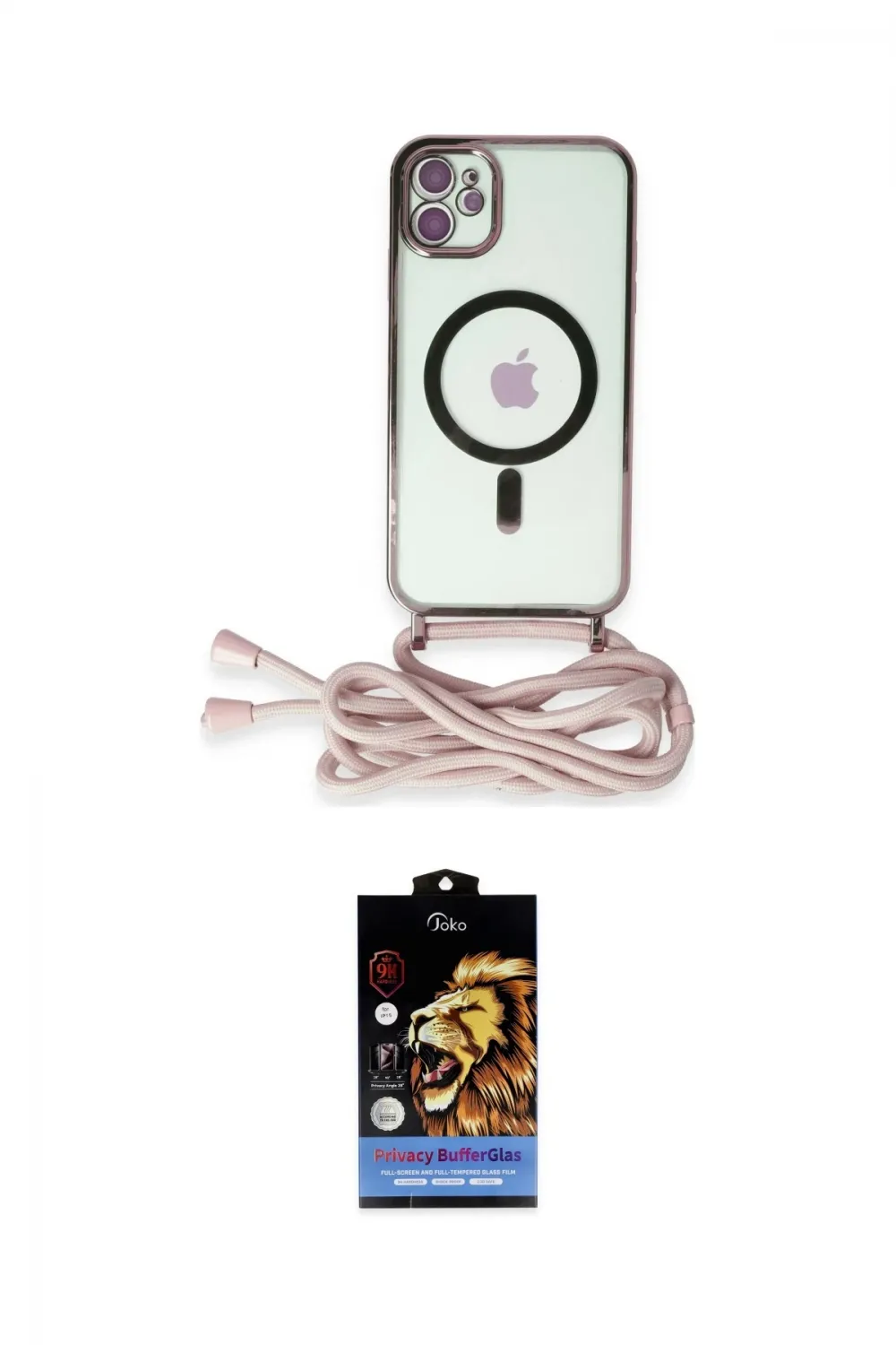ieg™ iPhone 11 Kılıf Eksen Özel Seri - Siyah Buffer Hayalet Cam Ekran Koruyucu
