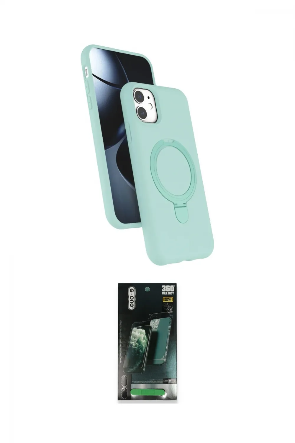 ieg™ iPhone 11 Kılıf İz Işık Koleksiyonu - Şeffaf 360 Full Body Arka Koruyucu