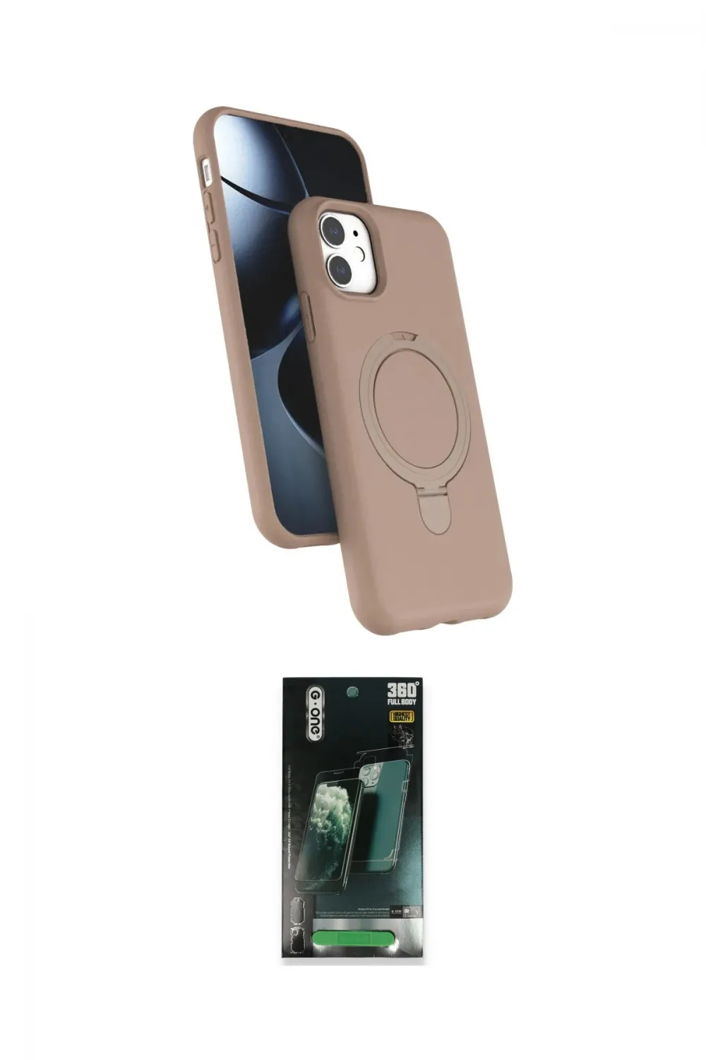 ieg™ iPhone 11 Kılıf İz Işık Koleksiyonu - Siyah 360 Mat Full Body Arka Koruyucu