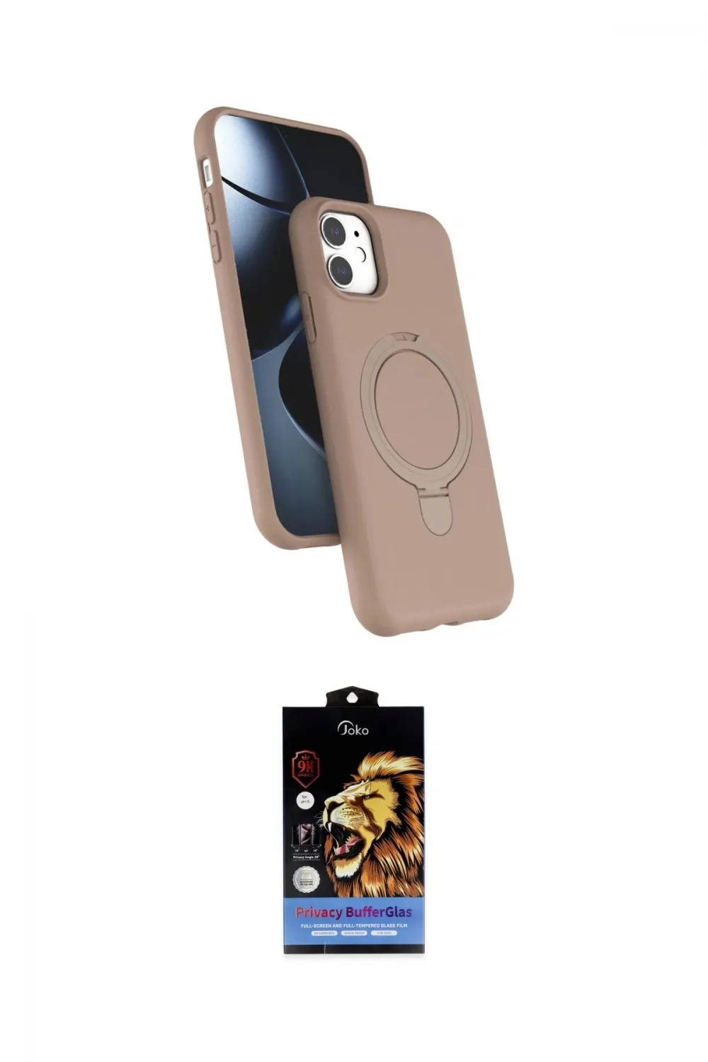 ieg™ iPhone 11 Kılıf İz Işık Koleksiyonu - Siyah Buffer Hayalet Cam Ekran Koruyucu
