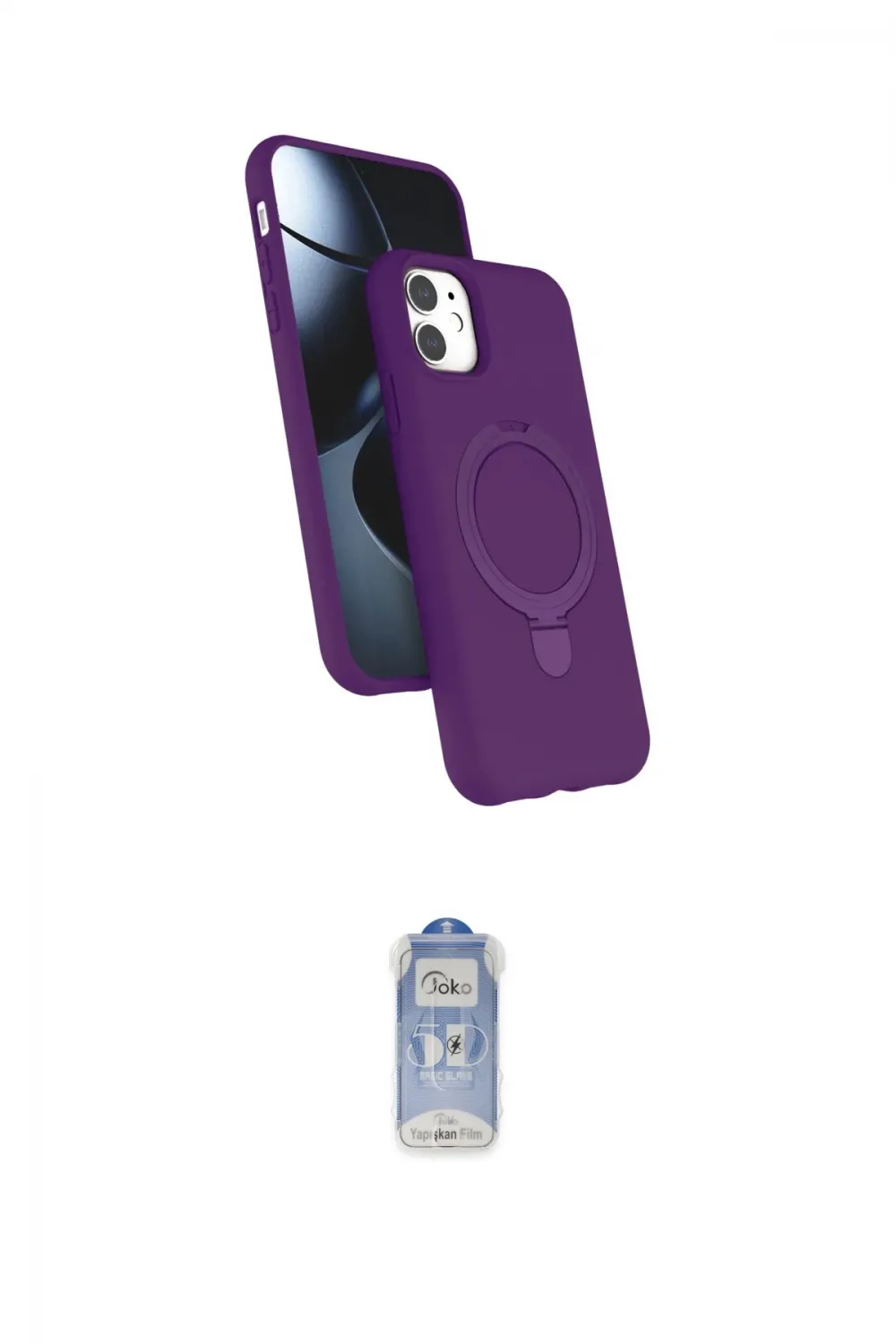 ieg™ iPhone 11 Kılıf İz Işık Koleksiyonu - Siyah Joko Magic 5D Cam