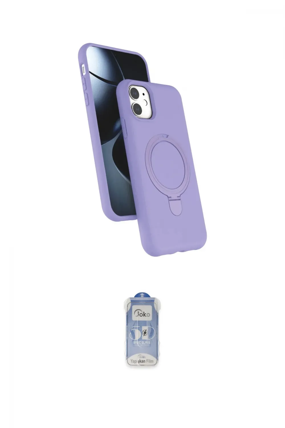 ieg™ iPhone 11 Kılıf İz Işık Koleksiyonu - Siyah Joko Magic 5D Cam