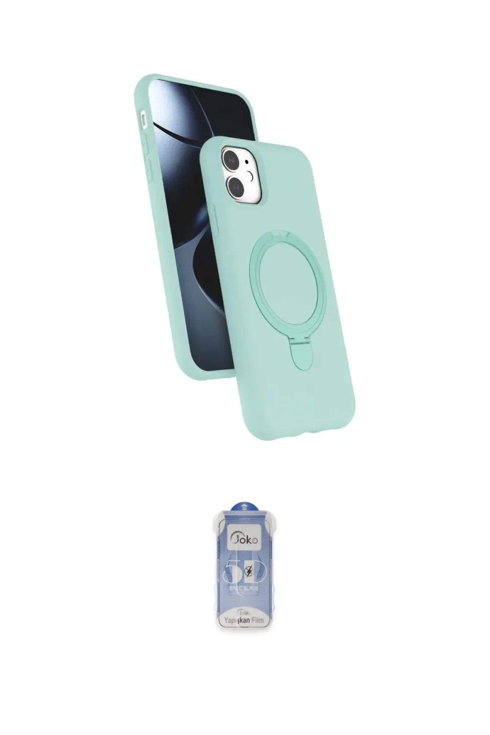 ieg™ iPhone 11 Kılıf İz Işık Koleksiyonu - Siyah Joko Magic 5D Cam