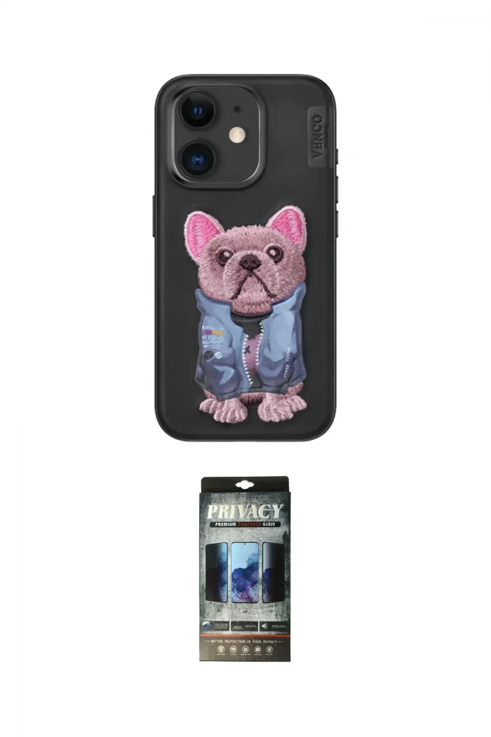 ieg™ iPhone 11 Kılıf İz Minimal Koleksiyonu - Siyah 34D Hayalet Izgaralı Cam