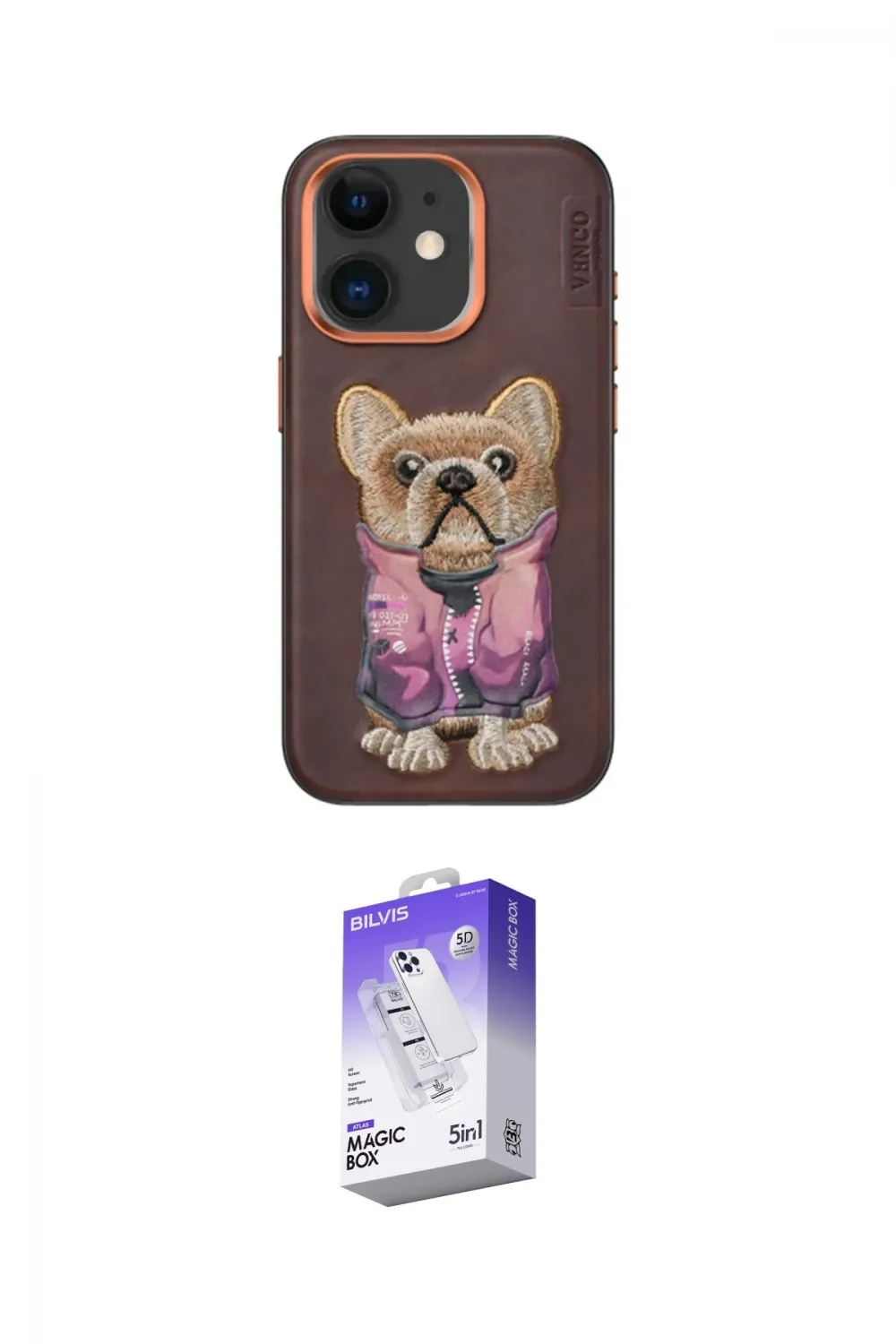 ieg™ iPhone 11 Kılıf İz Minimal Koleksiyonu - Siyah Bilvis 5in1 3D Magic Cam Ekran Koruyucu