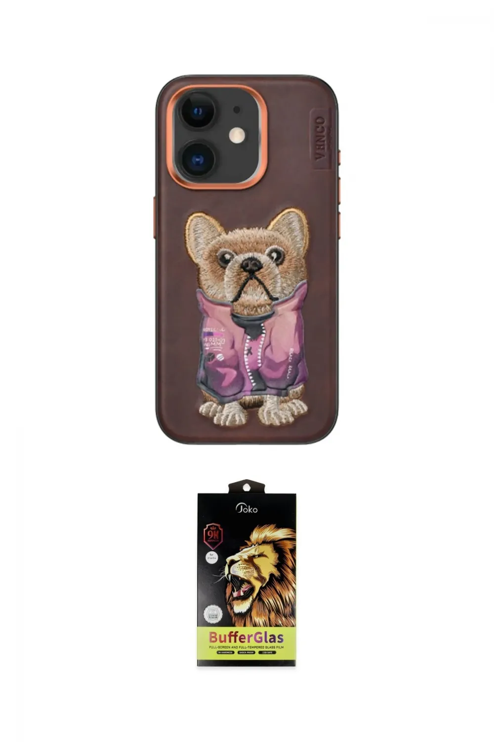 ieg™ iPhone 11 Kılıf İz Minimal Koleksiyonu - Siyah Buffer Cam Ekran Koruyucu