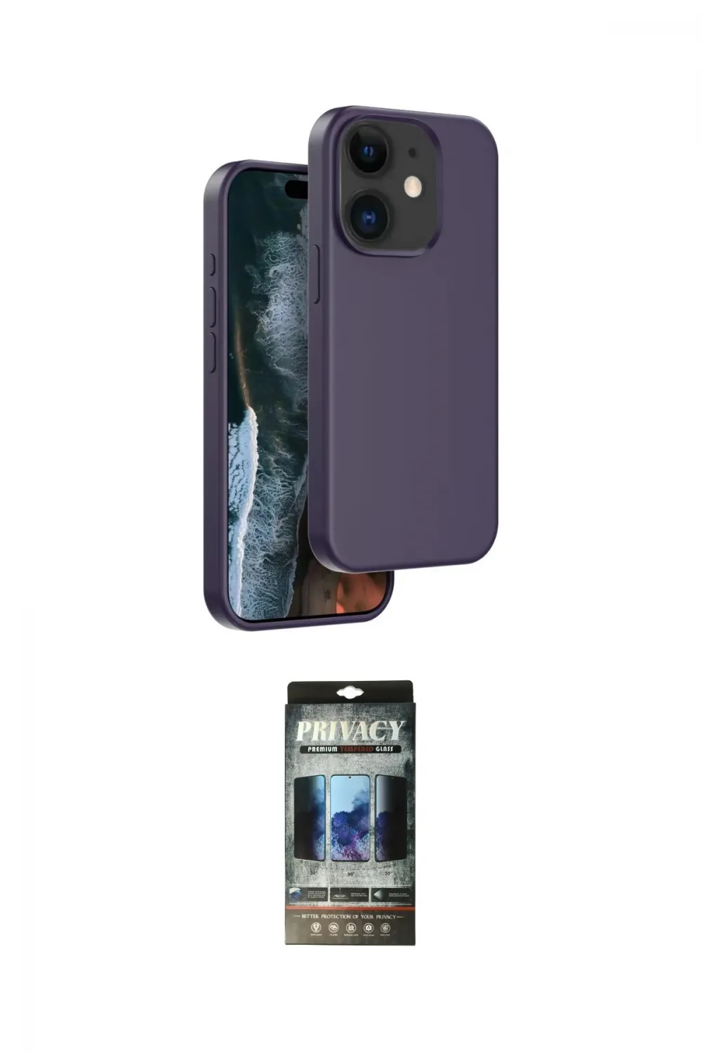 ieg™ iPhone 11 Kılıf Kıvılcım Çizgi Serisi - Siyah 34D Hayalet Izgaralı Cam