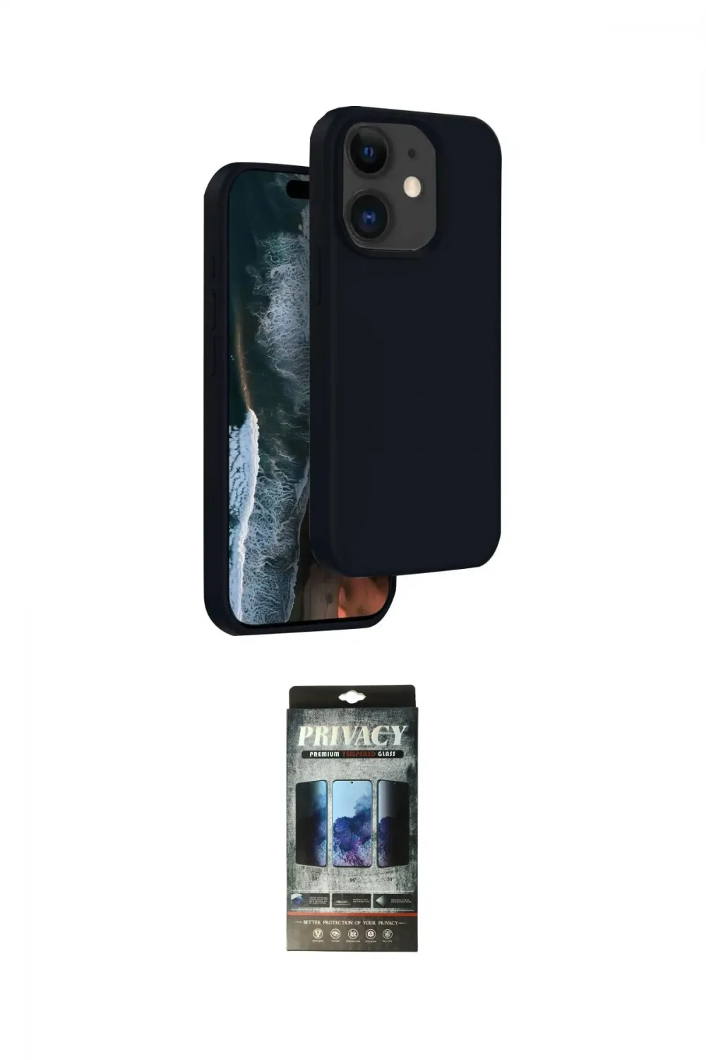 ieg™ iPhone 11 Kılıf Kıvılcım Çizgi Serisi - Siyah 34D Hayalet Izgaralı Cam