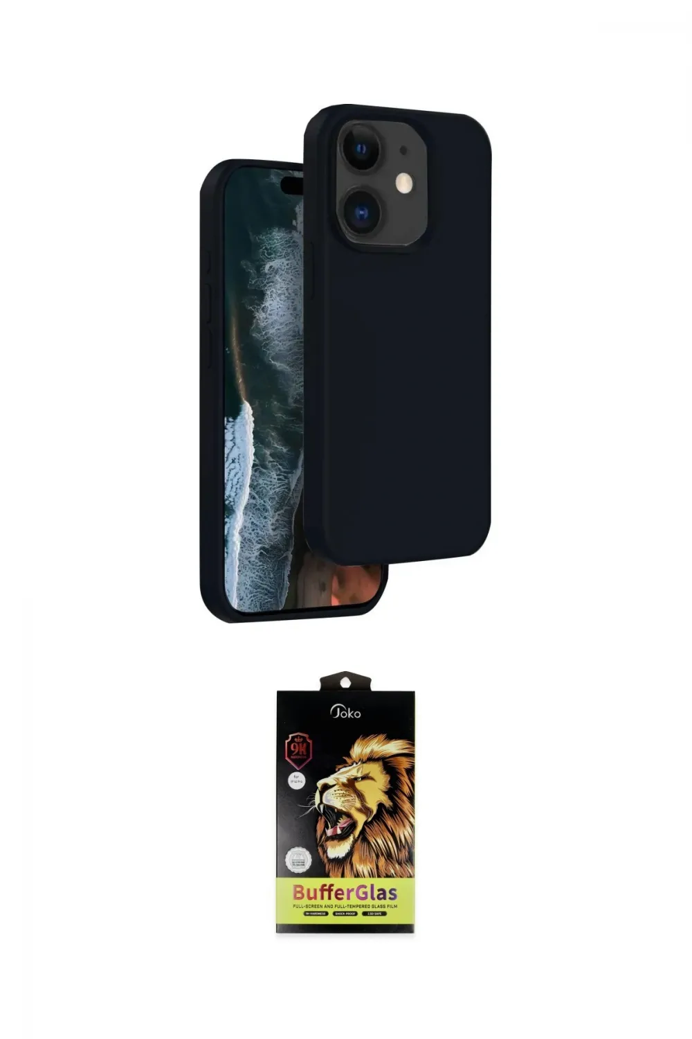 ieg™ iPhone 11 Kılıf Kıvılcım Çizgi Serisi - Siyah Buffer Cam Ekran Koruyucu