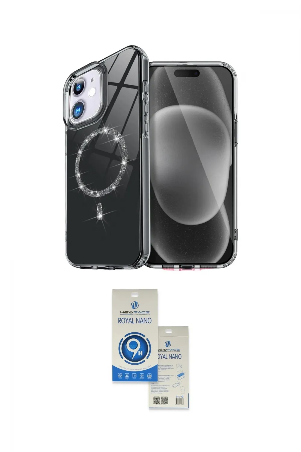 ieg™ iPhone 11 Kılıf Kıvılcım Form Prime - Şeffaf Royal Nano Ekran Koruyucu
