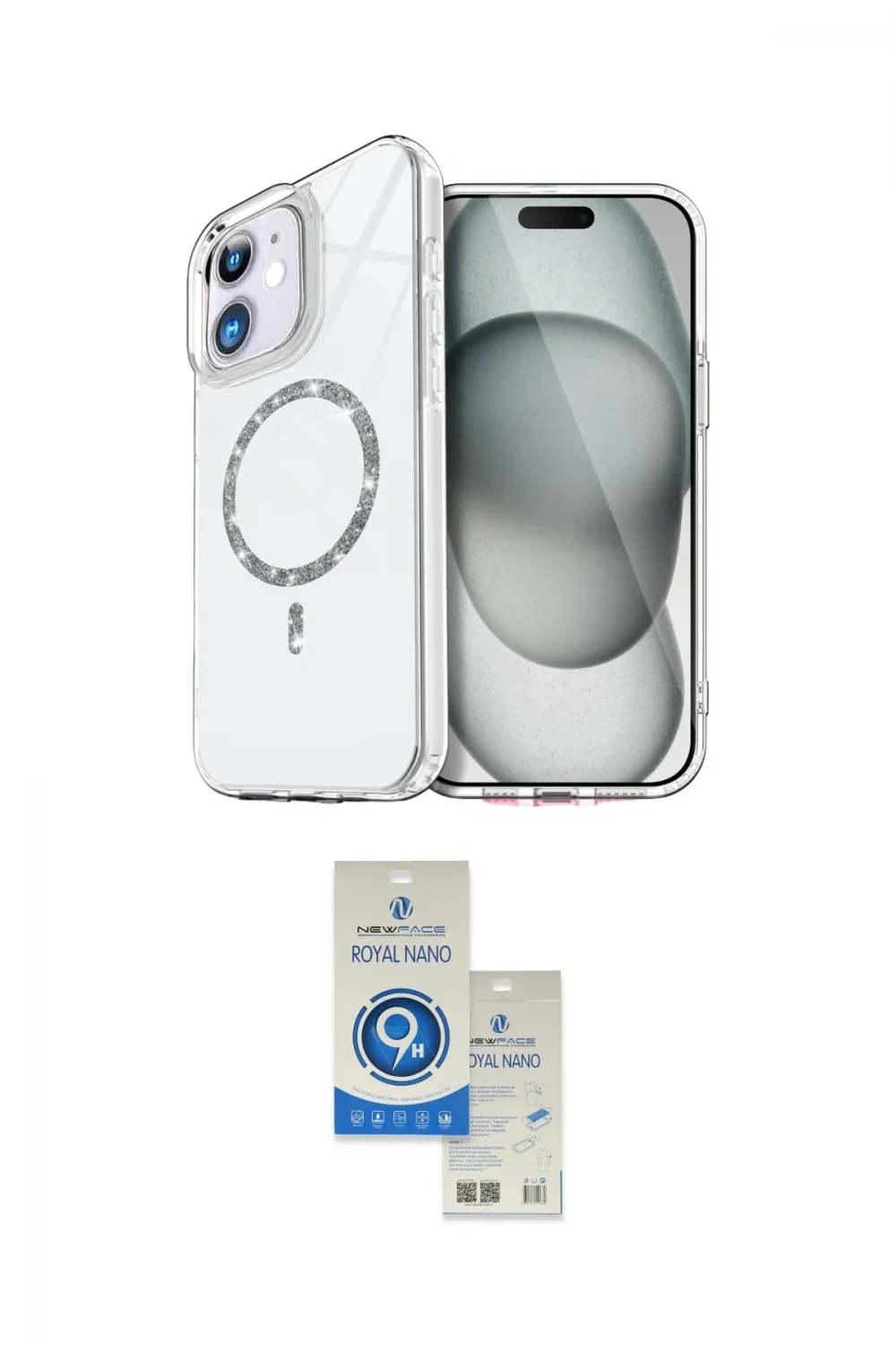 ieg™ iPhone 11 Kılıf Kıvılcım Form Prime - Şeffaf Royal Nano Ekran Koruyucu
