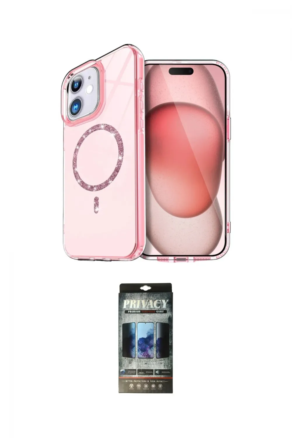ieg™ iPhone 11 Kılıf Kıvılcım Form Prime - Siyah 34D Hayalet Izgaralı Cam