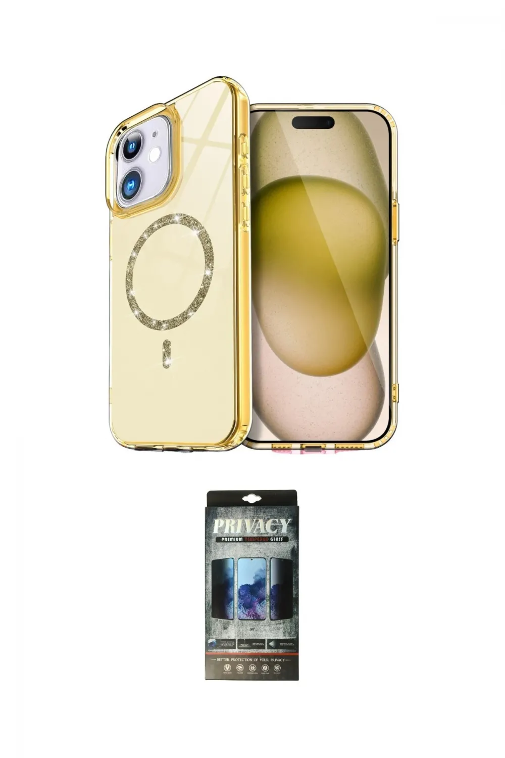 ieg™ iPhone 11 Kılıf Kıvılcım Form Prime - Siyah 34D Hayalet Izgaralı Cam