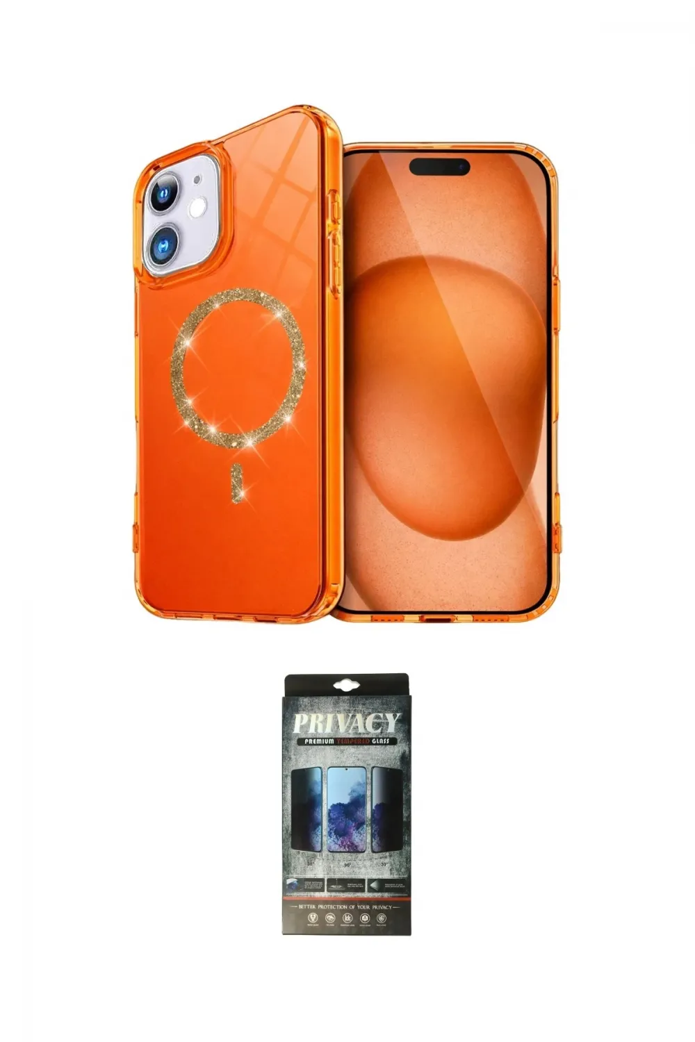 ieg™ iPhone 11 Kılıf Kıvılcım Form Prime - Siyah 34D Hayalet Izgaralı Cam