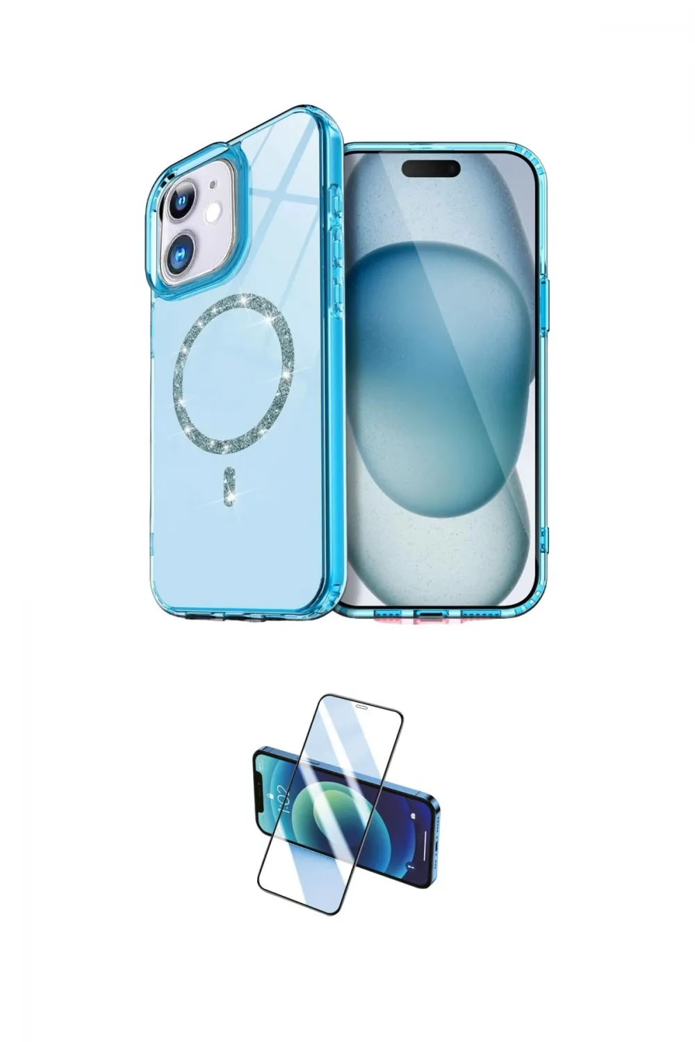 ieg™ iPhone 11 Kılıf Kıvılcım Form Prime - Siyah 3D Antistatik Cam Ekran Koruyucu