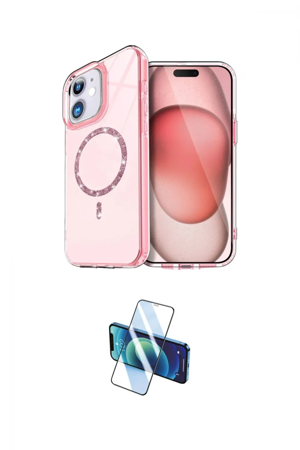 ieg™ iPhone 11 Kılıf Kıvılcım Form Prime - Siyah 3D Antistatik Cam Ekran Koruyucu