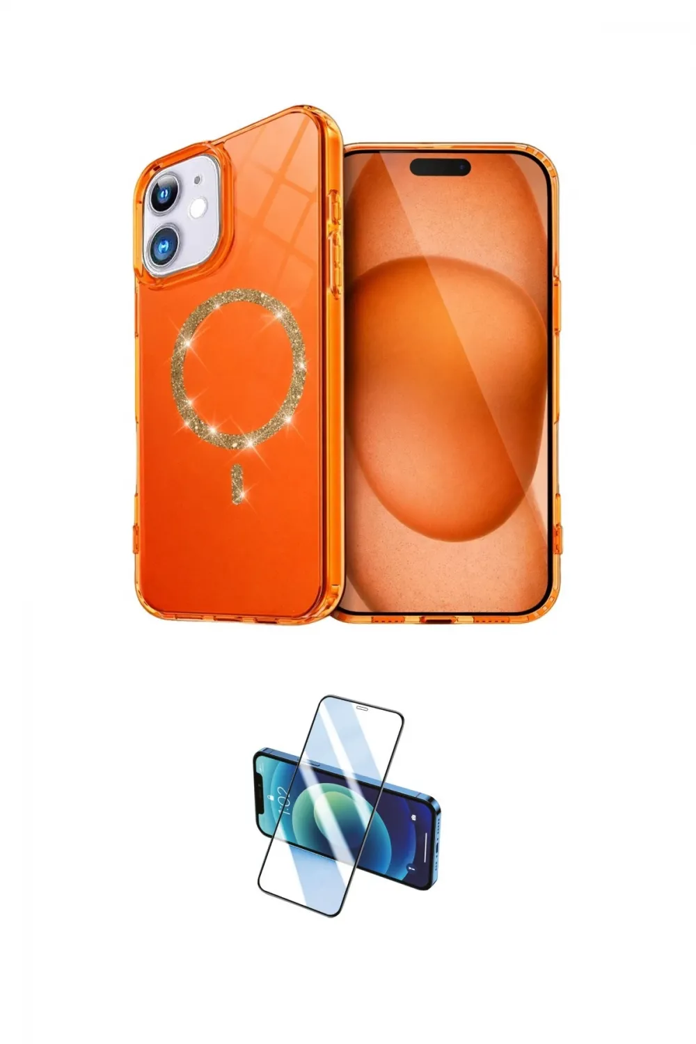 ieg™ iPhone 11 Kılıf Kıvılcım Form Prime - Siyah 3D Antistatik Cam Ekran Koruyucu