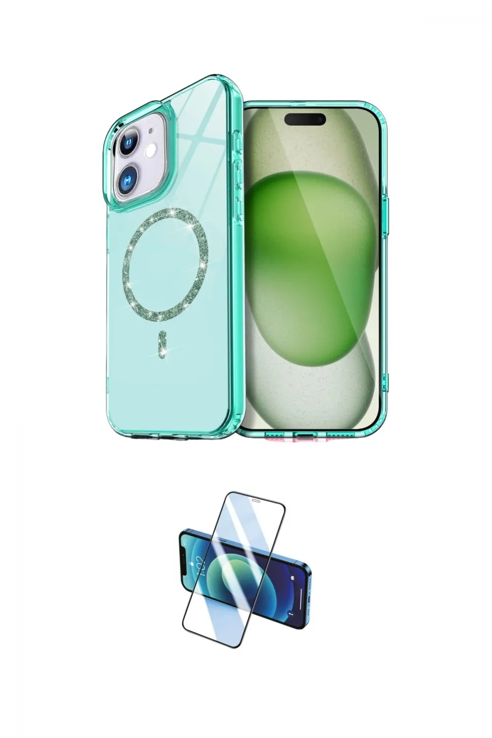 ieg™ iPhone 11 Kılıf Kıvılcım Form Prime - Siyah 3D Antistatik Cam Ekran Koruyucu