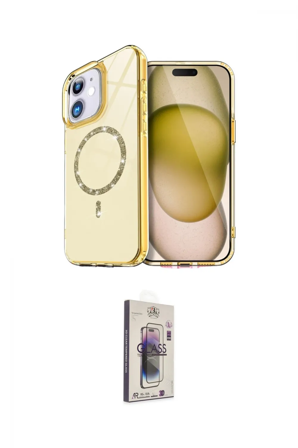 ieg™ iPhone 11 Kılıf Kıvılcım Form Prime - Siyah Bilvis 3D Cam Ekran Koruyucu