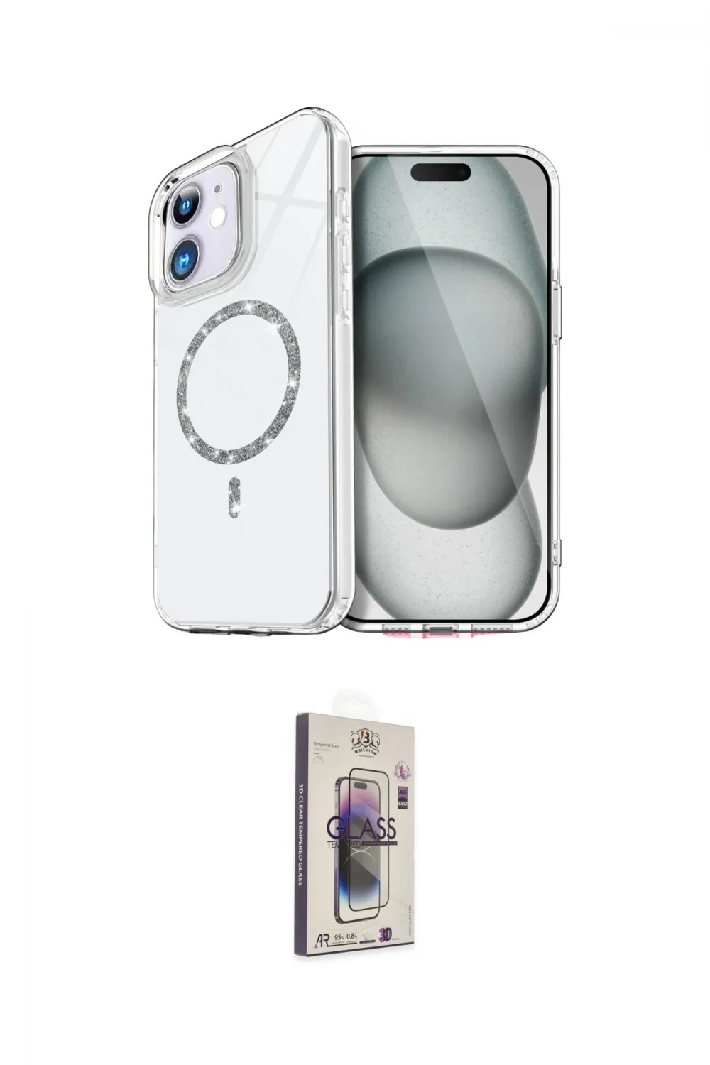 ieg™ iPhone 11 Kılıf Kıvılcım Form Prime - Siyah Bilvis 3D Cam Ekran Koruyucu