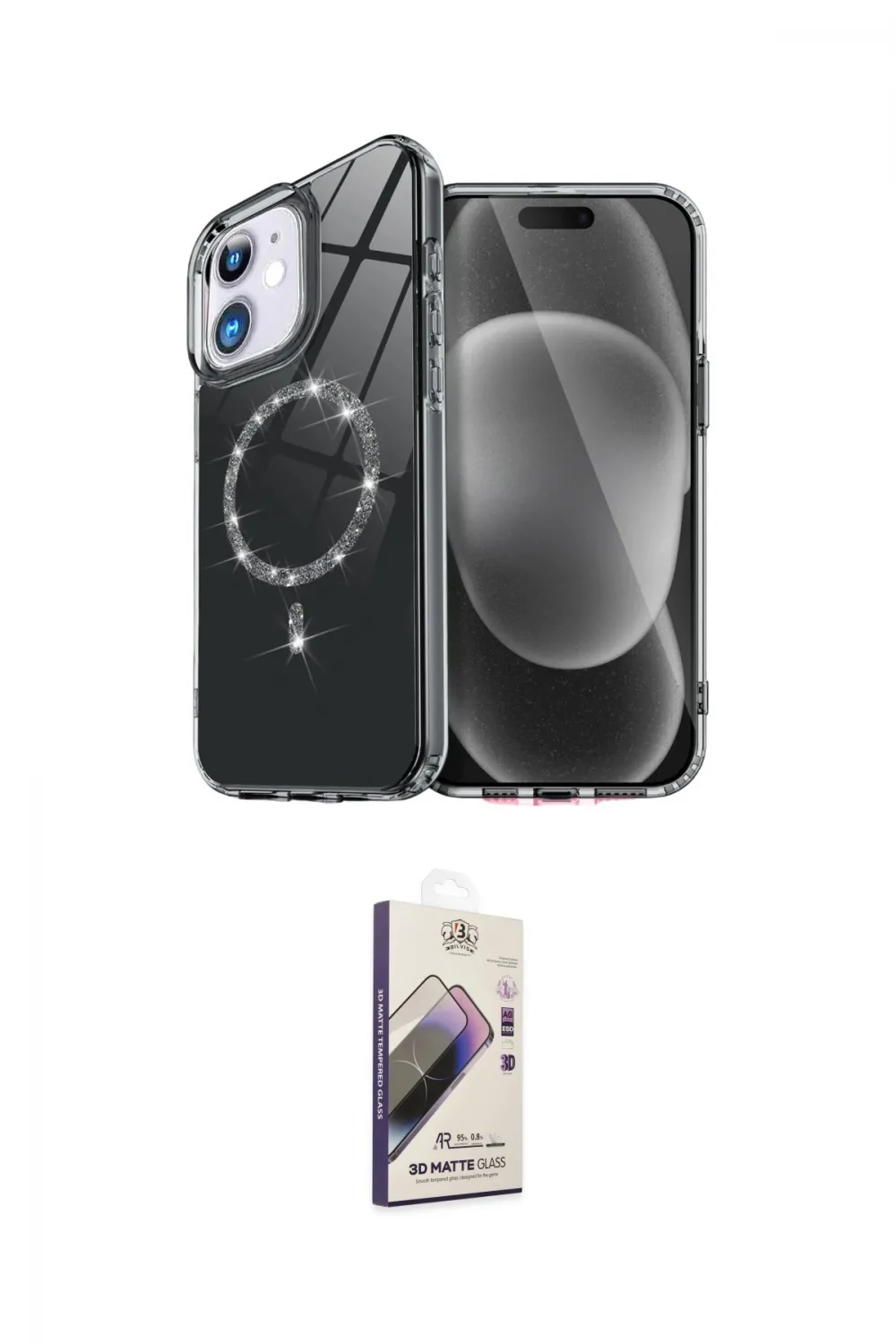 ieg™ iPhone 11 Kılıf Kıvılcım Form Prime - Siyah Bilvis 3D Mat Cam Ekran Koruyucu