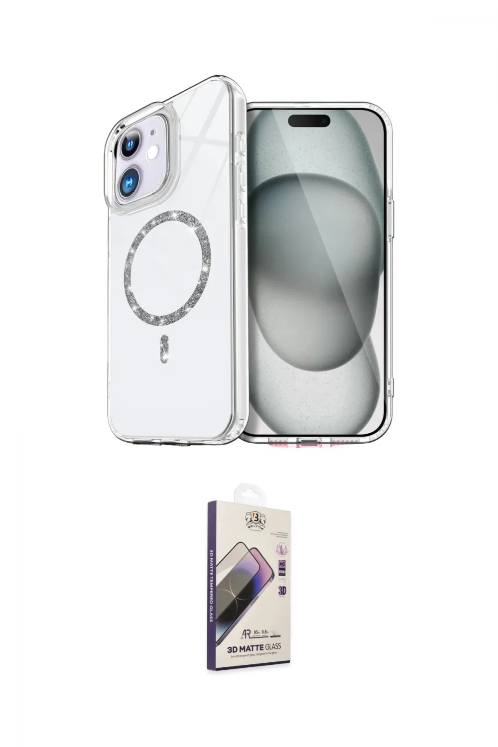 ieg™ iPhone 11 Kılıf Kıvılcım Form Prime - Siyah Bilvis 3D Mat Cam Ekran Koruyucu