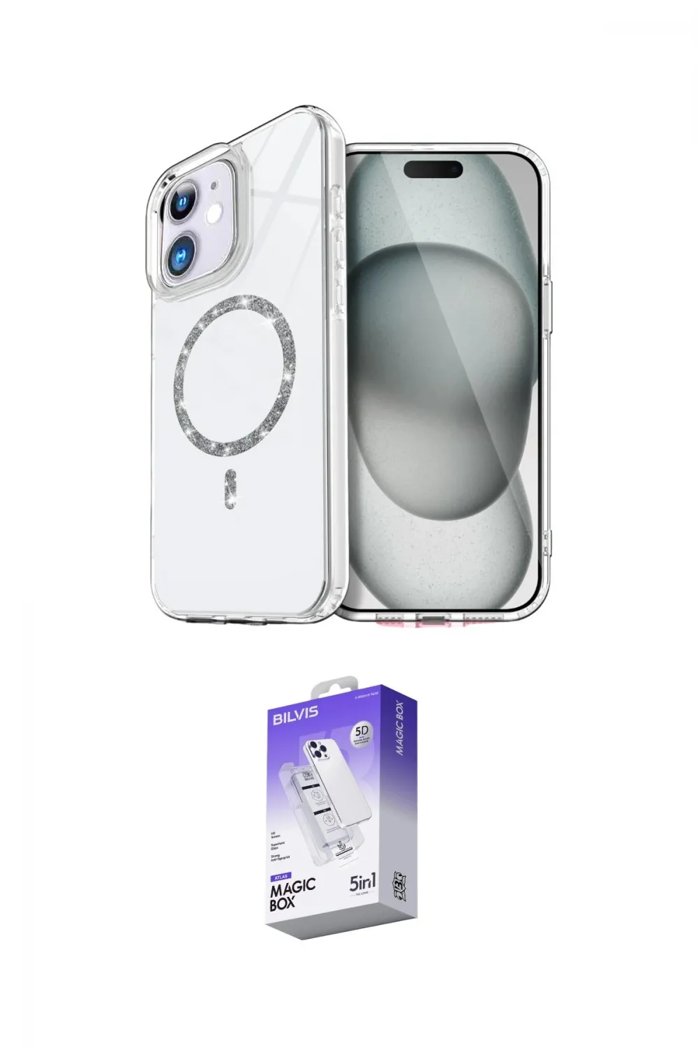 ieg™ iPhone 11 Kılıf Kıvılcım Form Prime - Siyah Bilvis 5in1 3D Magic Cam Ekran Koruyucu