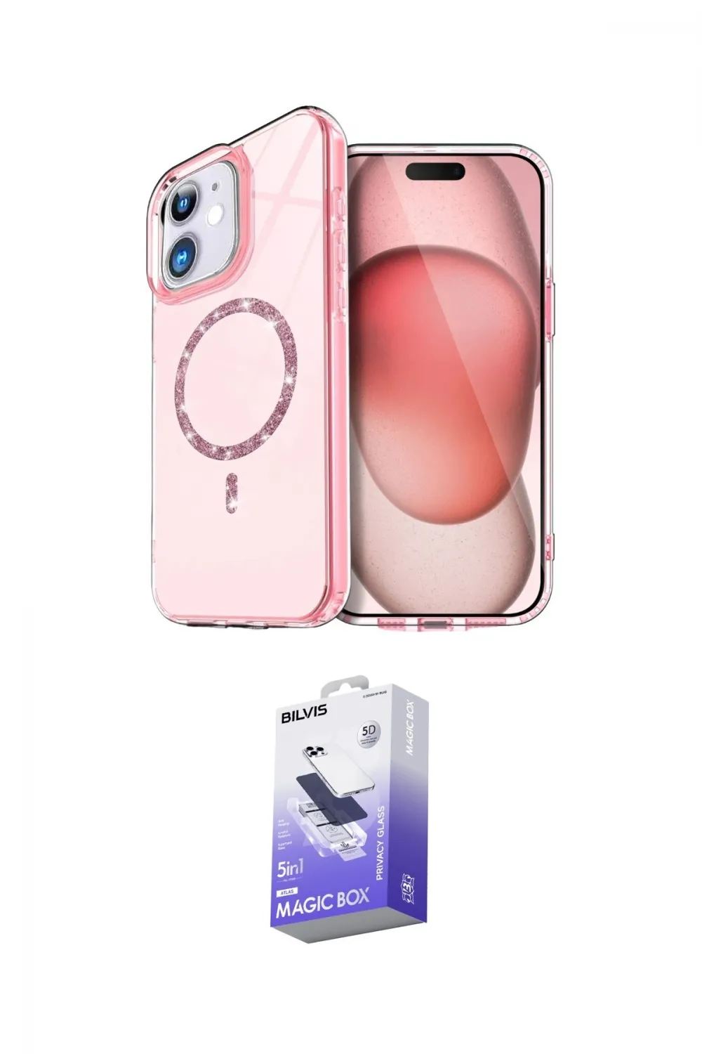 ieg™ iPhone 11 Kılıf Kıvılcım Form Prime - Siyah Bilvis 5in1 5D Magic Hayalet Cam Ekran Koruyucu