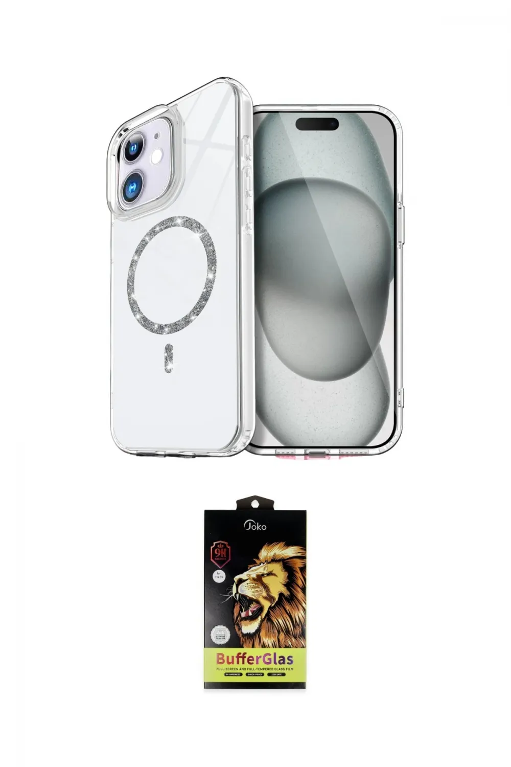 ieg™ iPhone 11 Kılıf Kıvılcım Form Prime - Siyah Buffer Cam Ekran Koruyucu