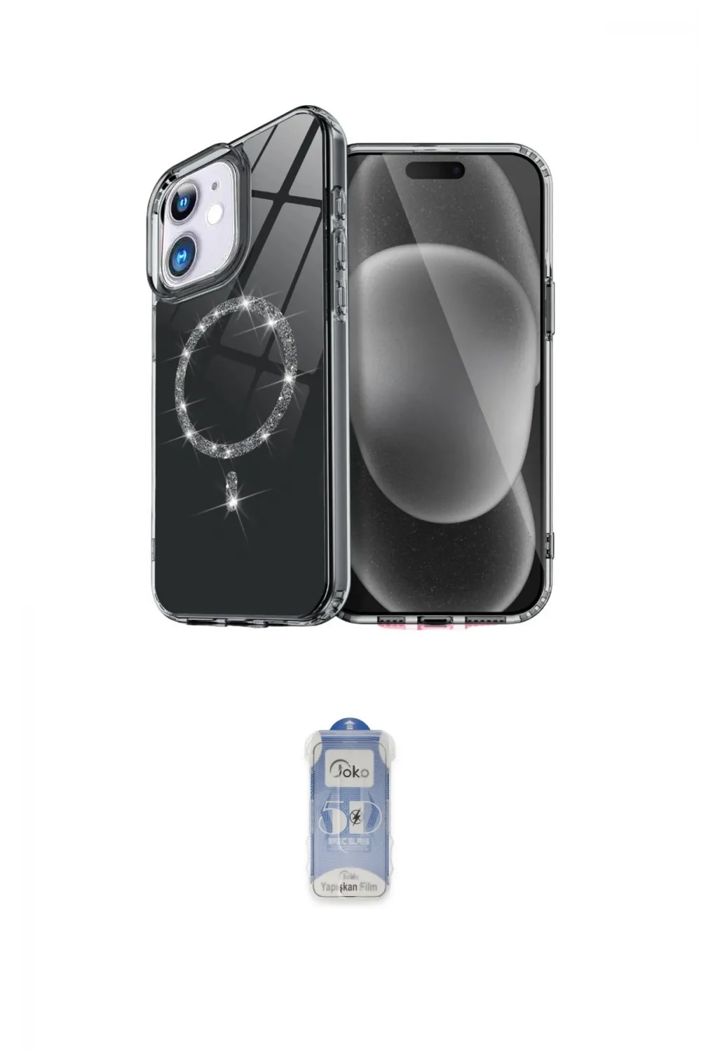 ieg™ iPhone 11 Kılıf Kıvılcım Form Prime - Siyah Joko Magic 5D Cam