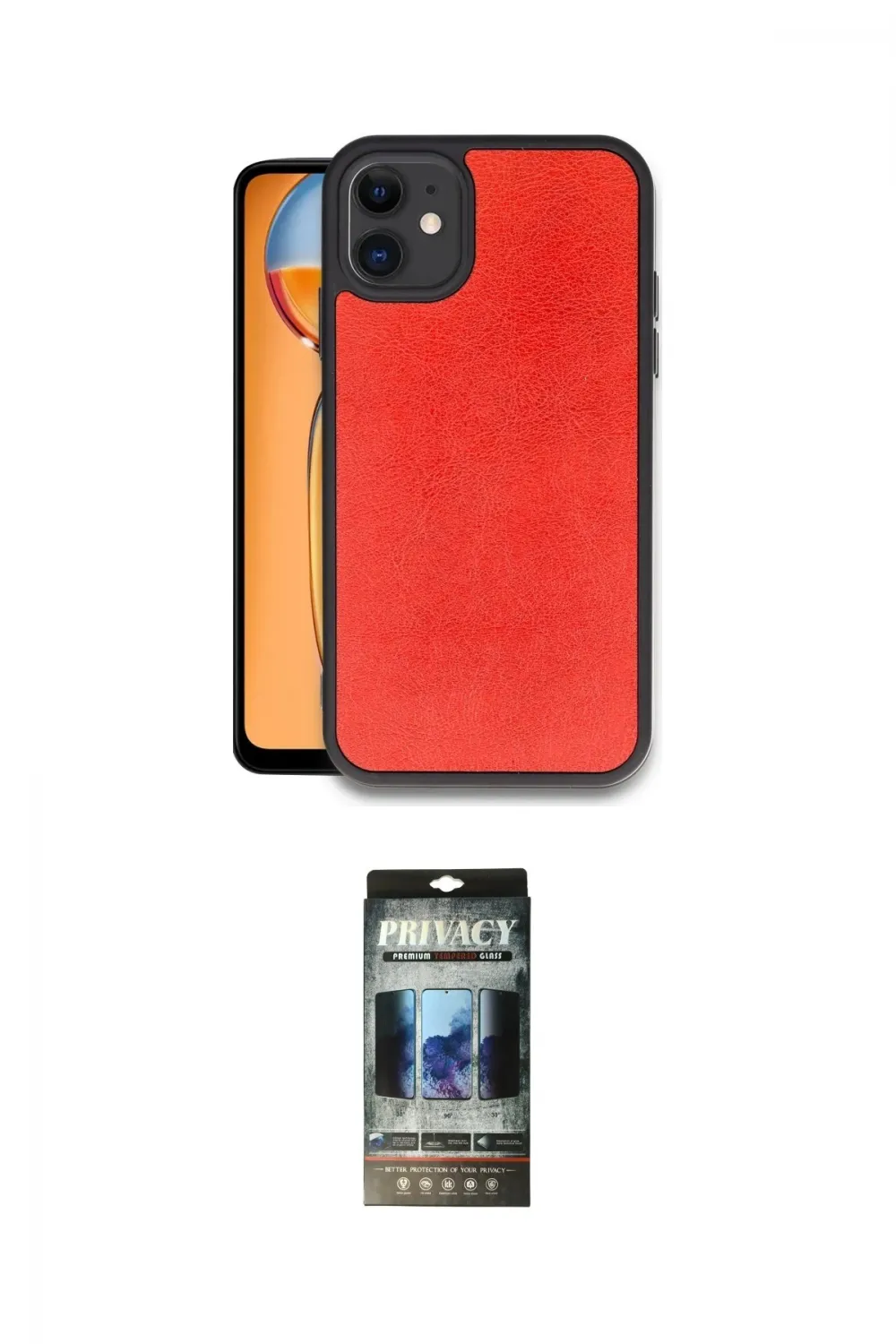 ieg™ iPhone 11 Kılıf Kıvılcım Işık Serisi - Siyah 34D Hayalet Izgaralı Cam