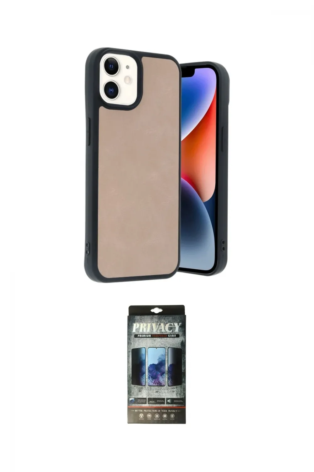 ieg™ iPhone 11 Kılıf Kıvılcım Işık Serisi - Siyah 34D Hayalet Izgaralı Cam