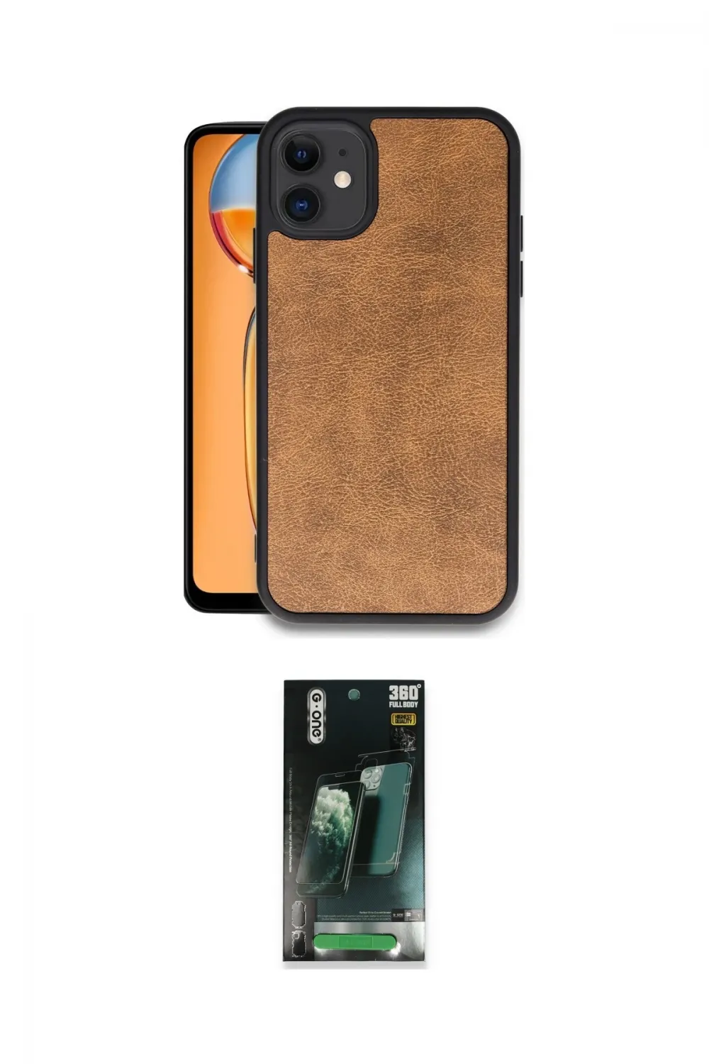 ieg™ iPhone 11 Kılıf Kıvılcım Işık Serisi - Siyah 360 Mat Full Body Arka Koruyucu