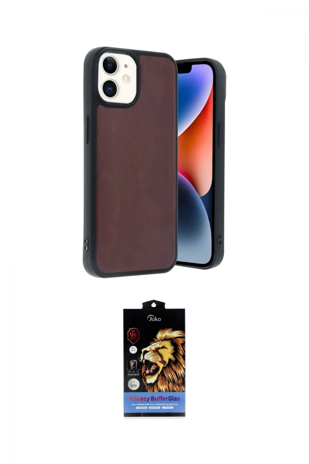 ieg™ iPhone 11 Kılıf Kıvılcım Işık Serisi - Siyah Buffer Hayalet Cam Ekran Koruyucu