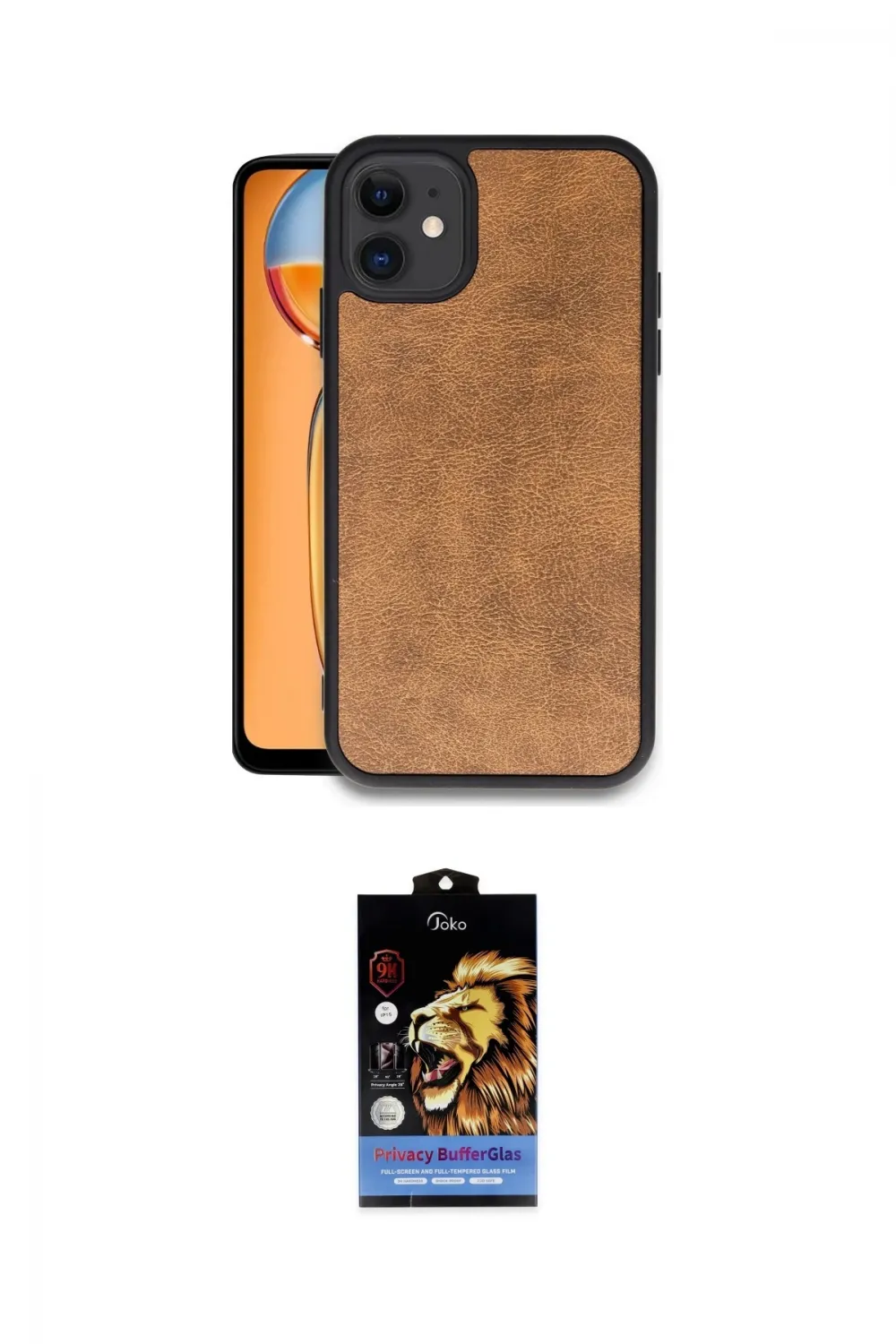 ieg™ iPhone 11 Kılıf Kıvılcım Işık Serisi - Siyah Buffer Hayalet Cam Ekran Koruyucu