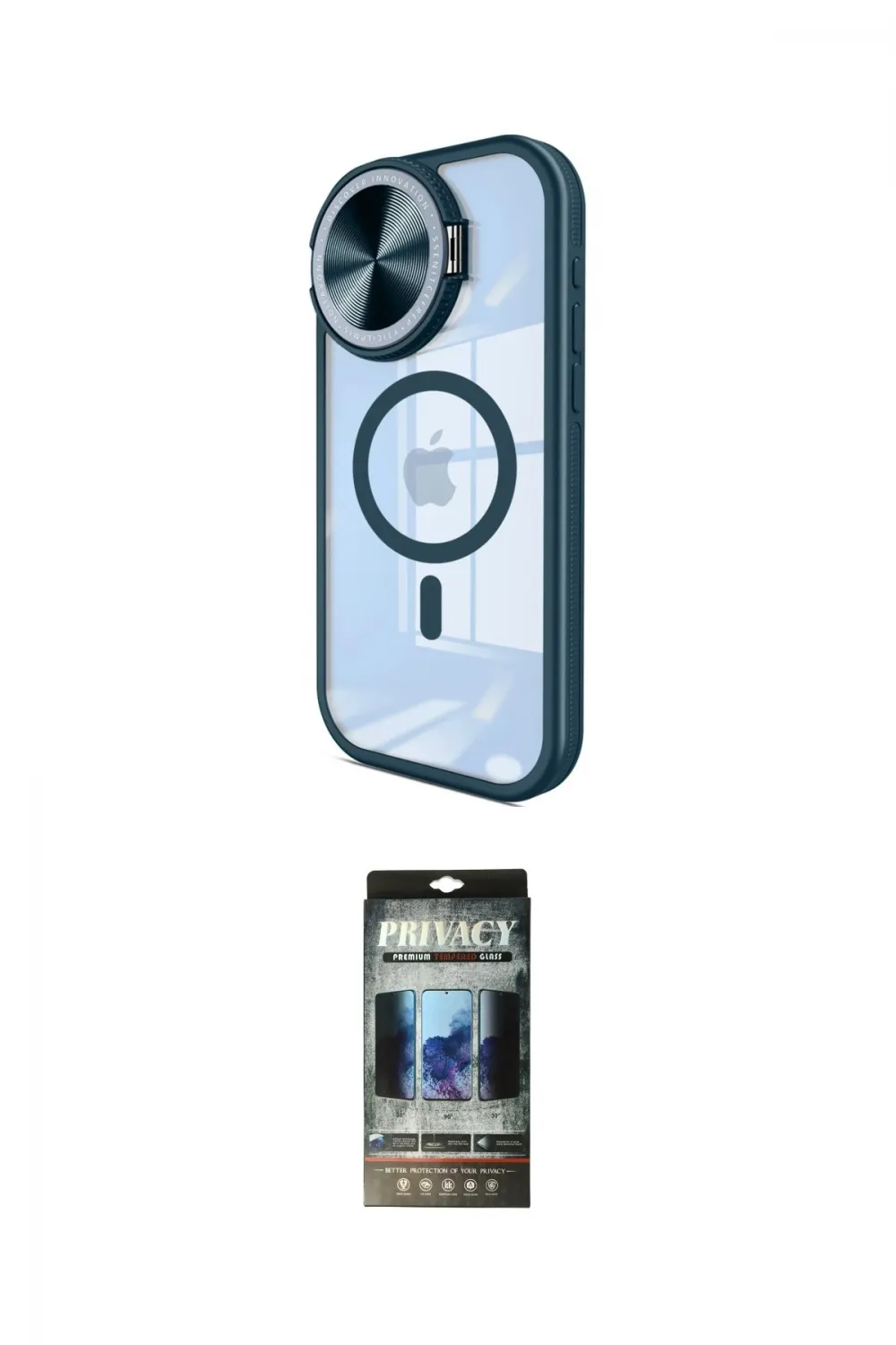 ieg™ iPhone 11 Kılıf Kıvılcım Modern Koleksiyonu - Siyah 34D Hayalet Izgaralı Cam