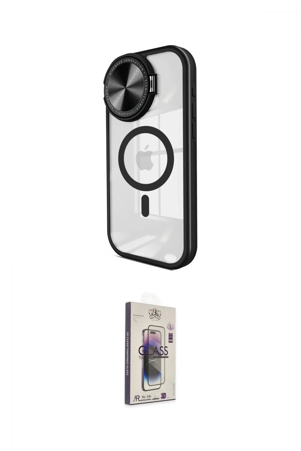 ieg™ iPhone 11 Kılıf Kıvılcım Modern Koleksiyonu - Siyah Bilvis 3D Cam Ekran Koruyucu