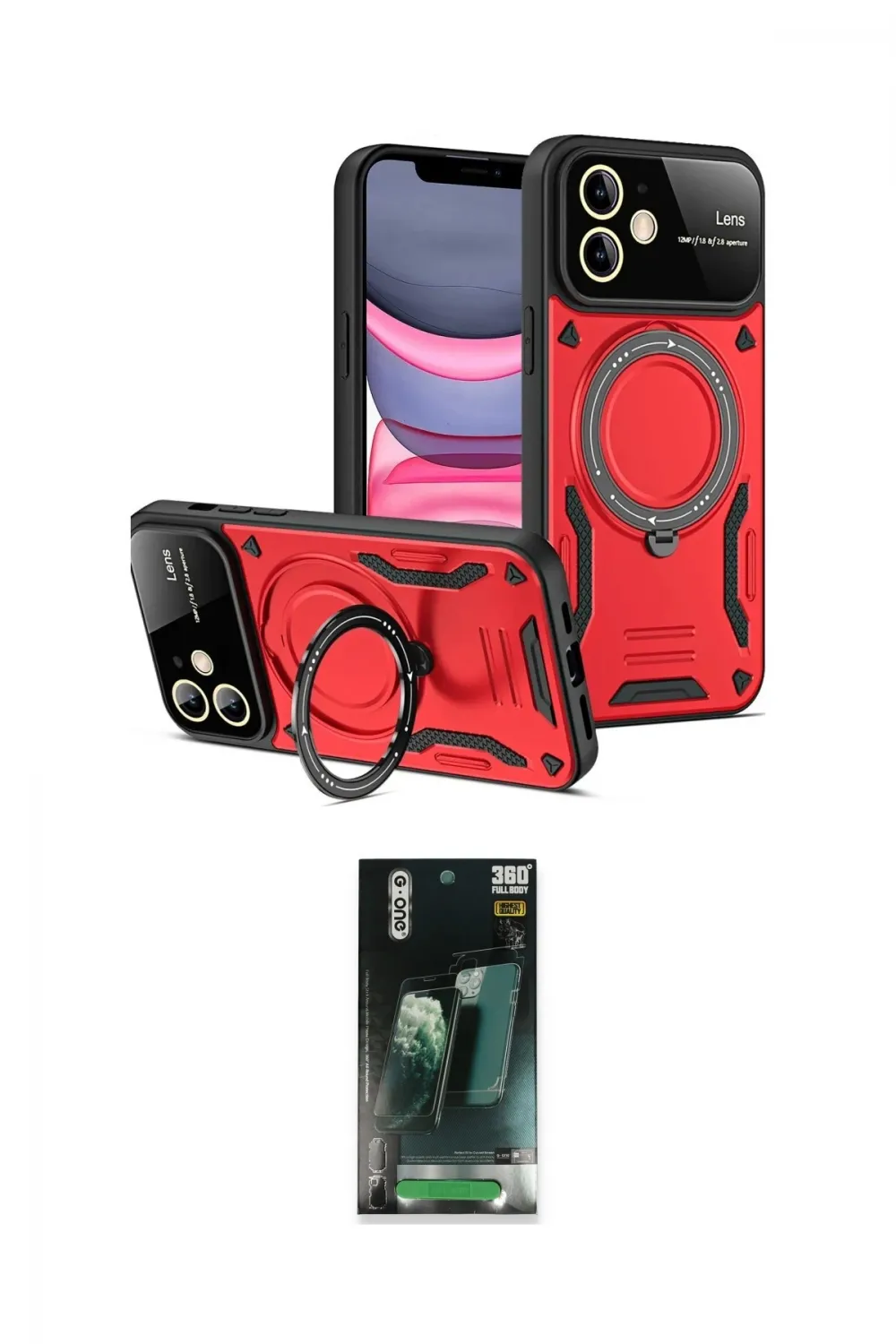 ieg™ iPhone 11 Kılıf Kıvılcım Modern Serisi - Şeffaf 360 Full Body Arka Koruyucu